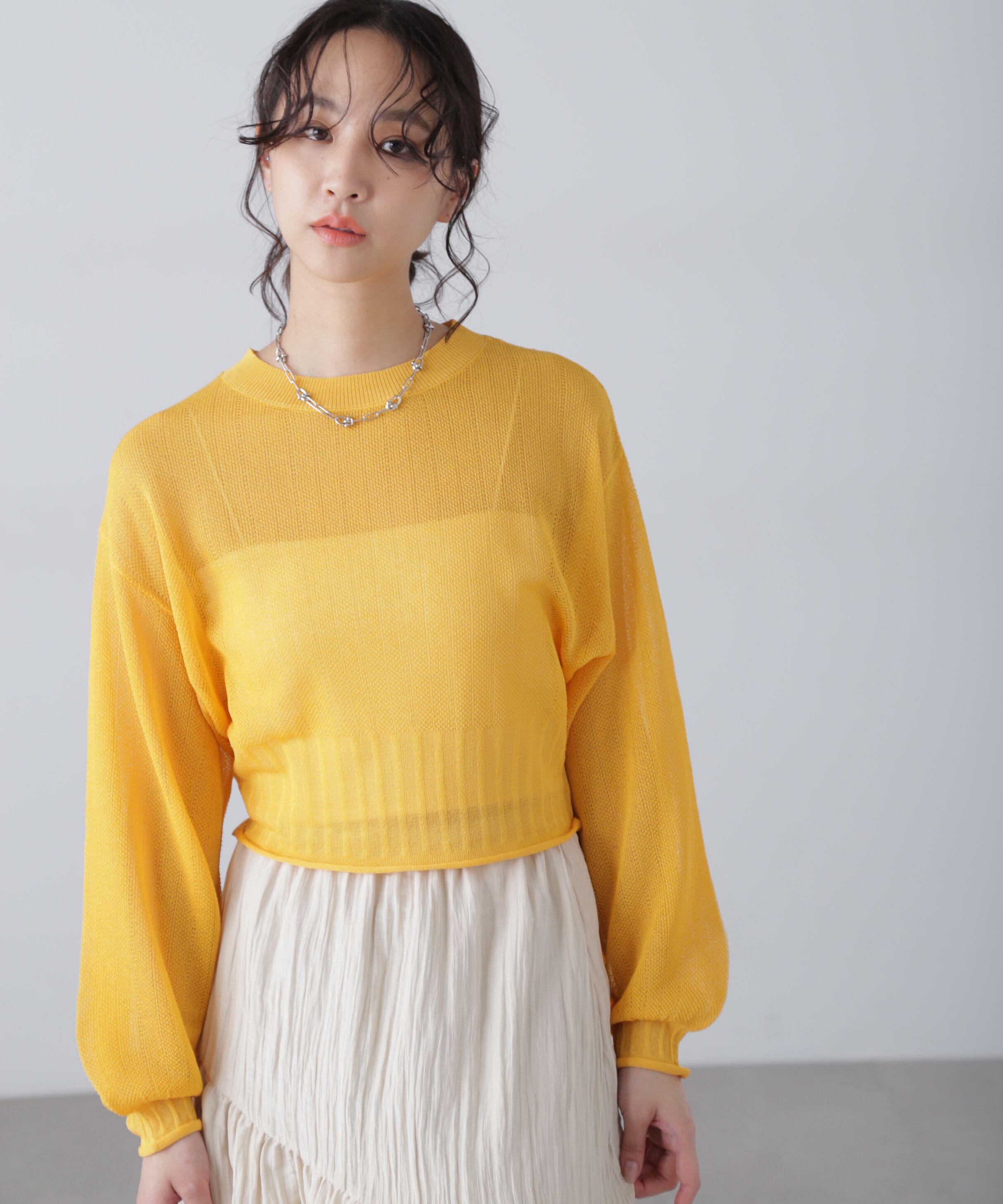  「シアーストライプニット」|ニット・セーター|