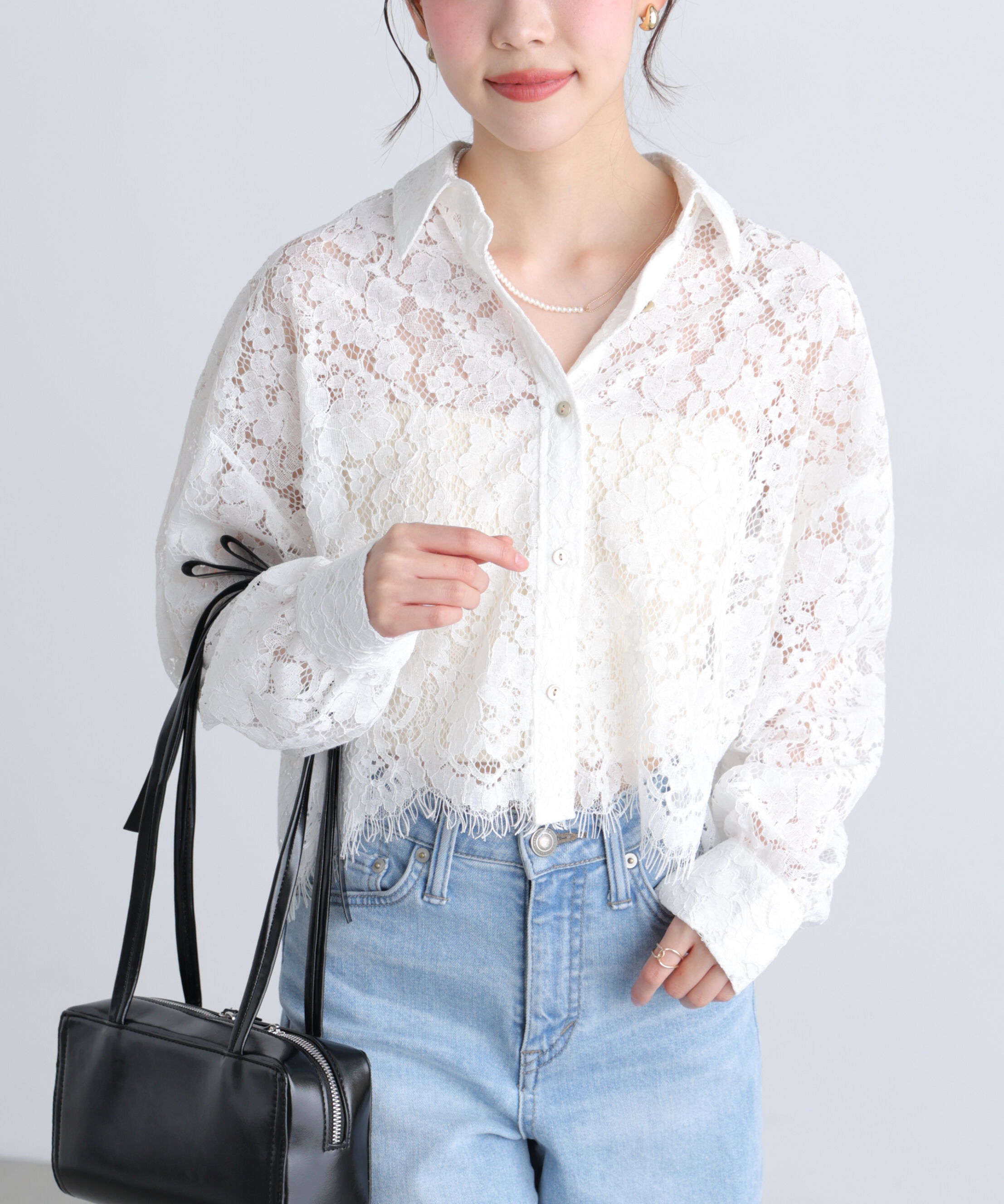  「〈MFM〉レーススカラップシャツ」|シャツ・ブラウス|