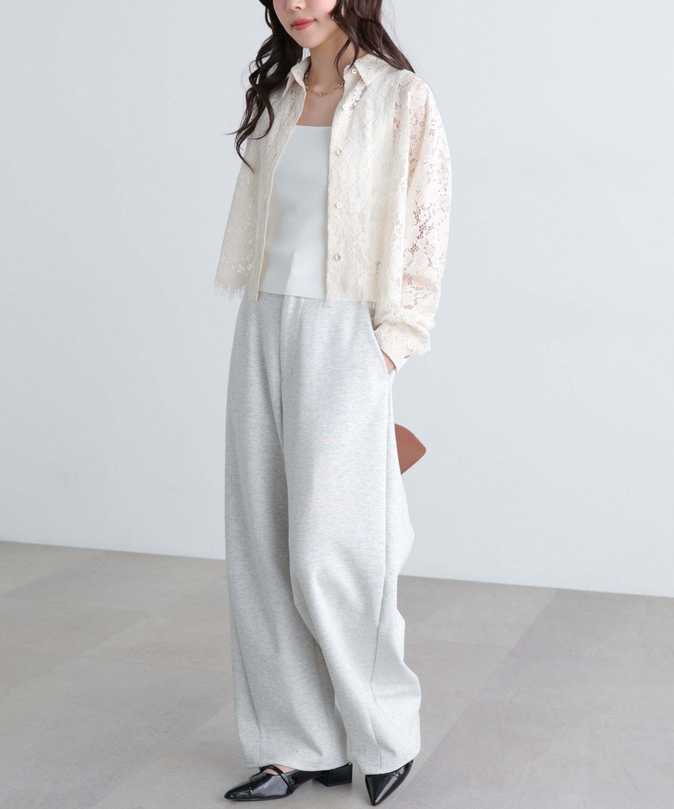  「〈MFM〉レーススカラップシャツ」|シャツ・ブラウス|オフホワイト1