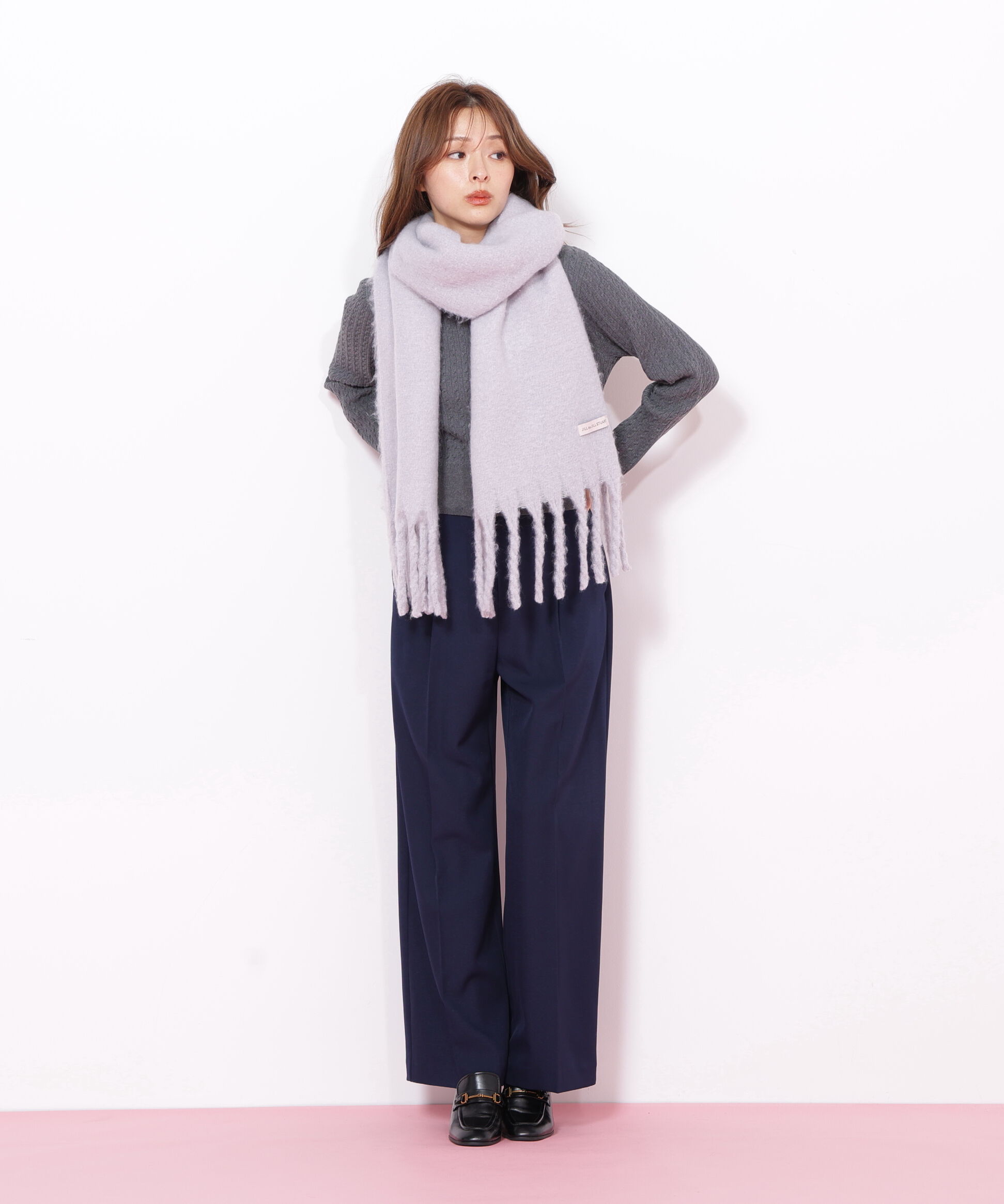  「ループヤーンフラッフィーストール」|バンダナ・スカーフ|