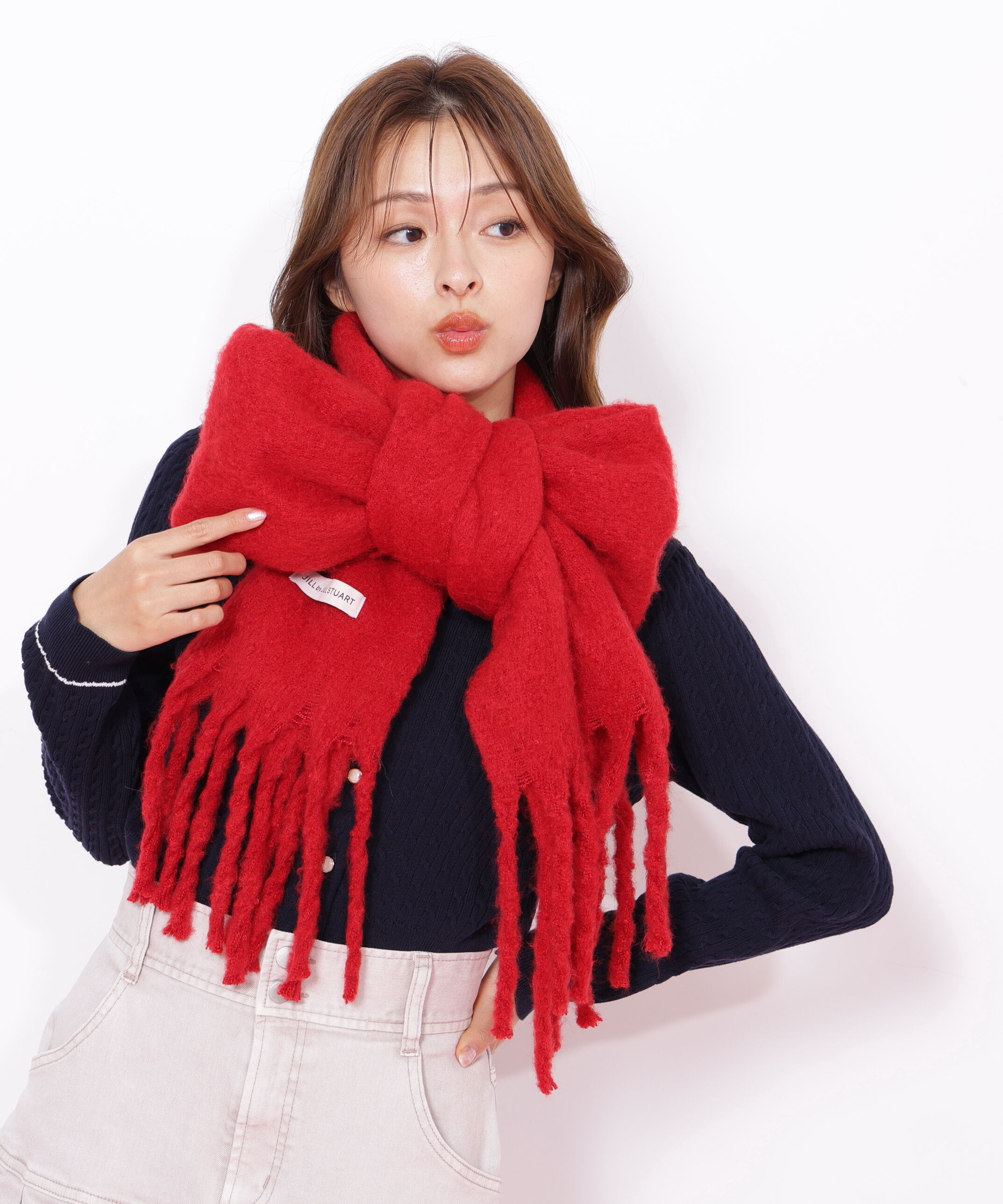  「ループヤーンフラッフィーストール」|バンダナ・スカーフ|