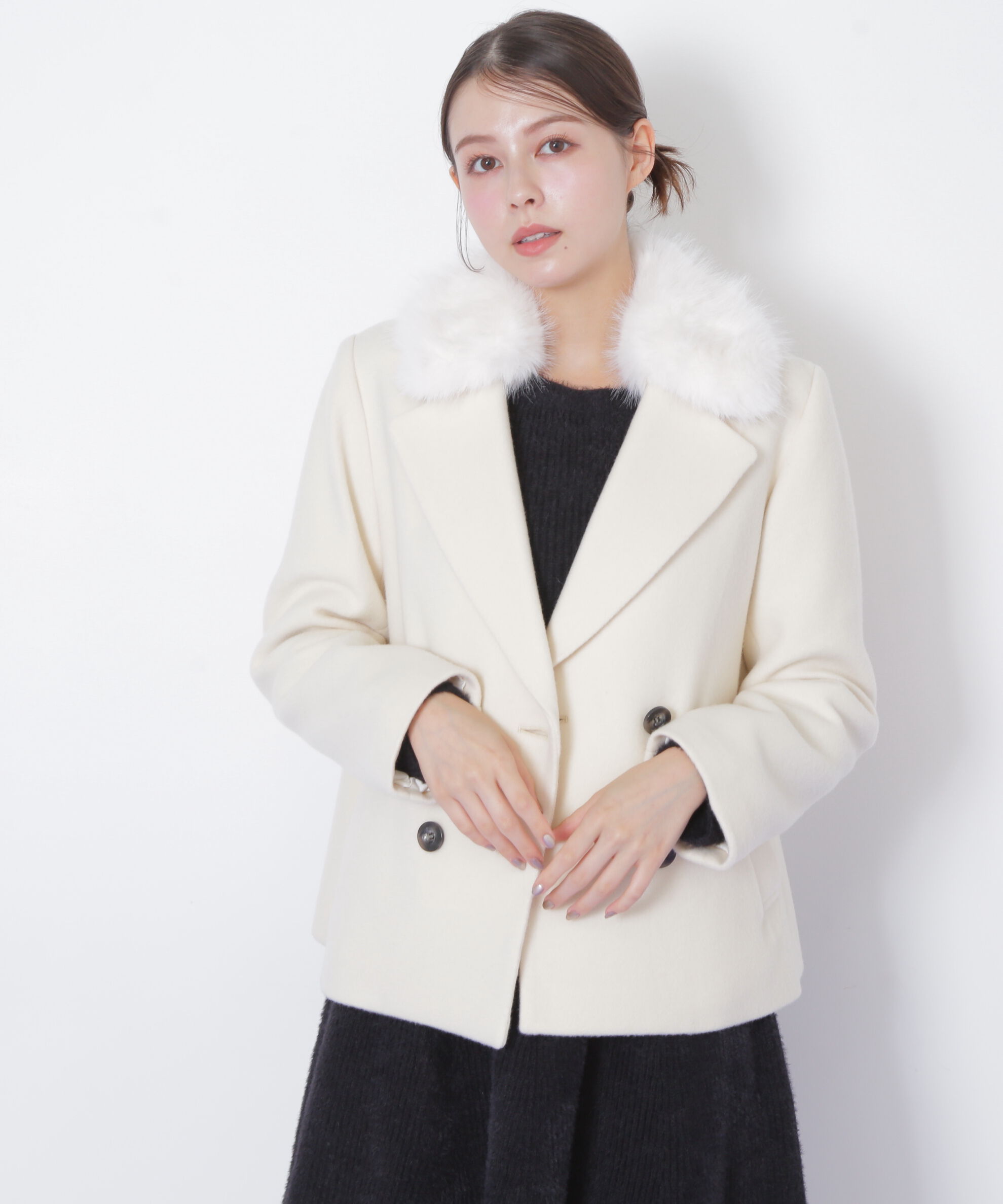  「フェイクファー衿付ジャケット」|その他|