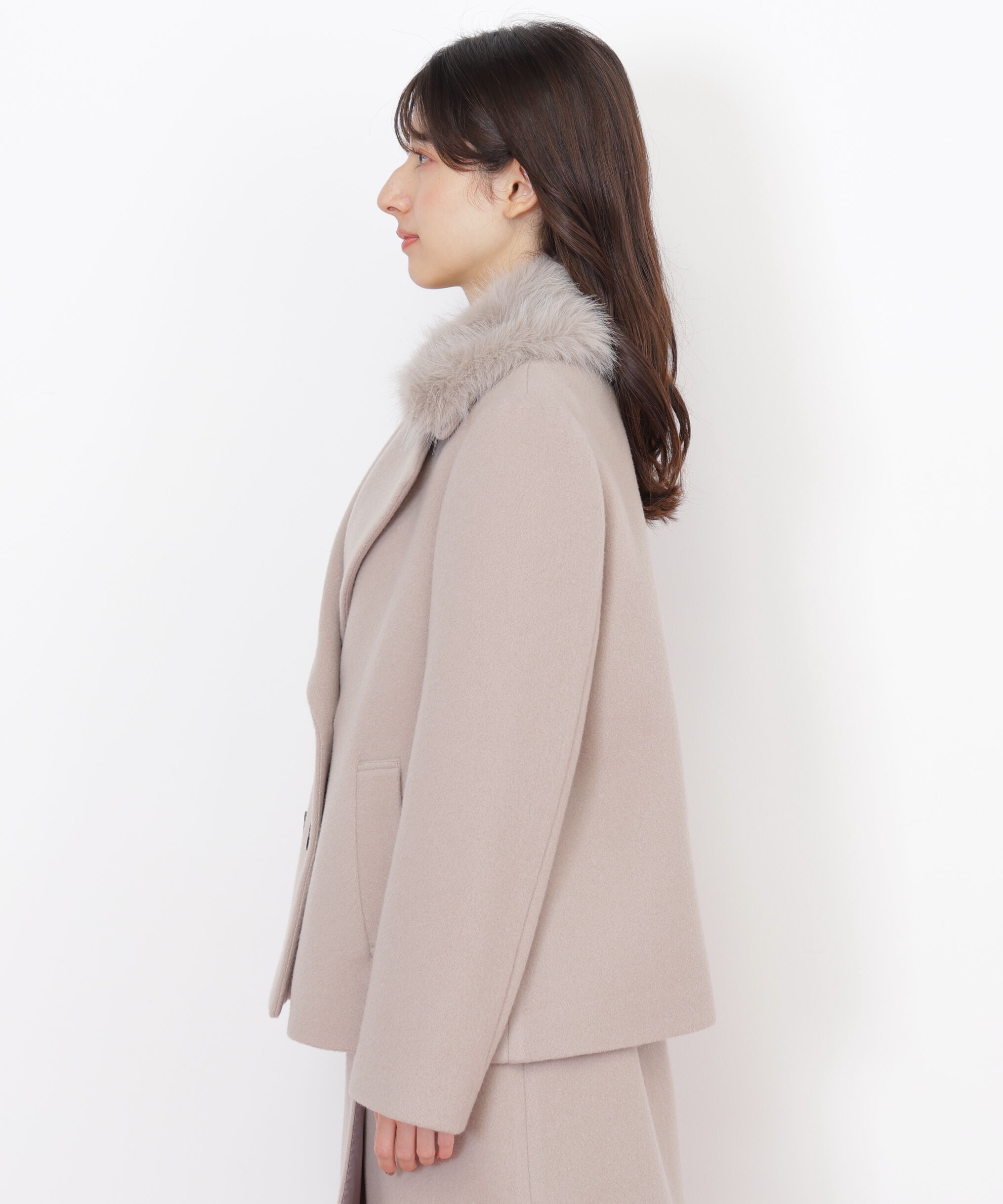  「フェイクファー衿付ジャケット」|その他|