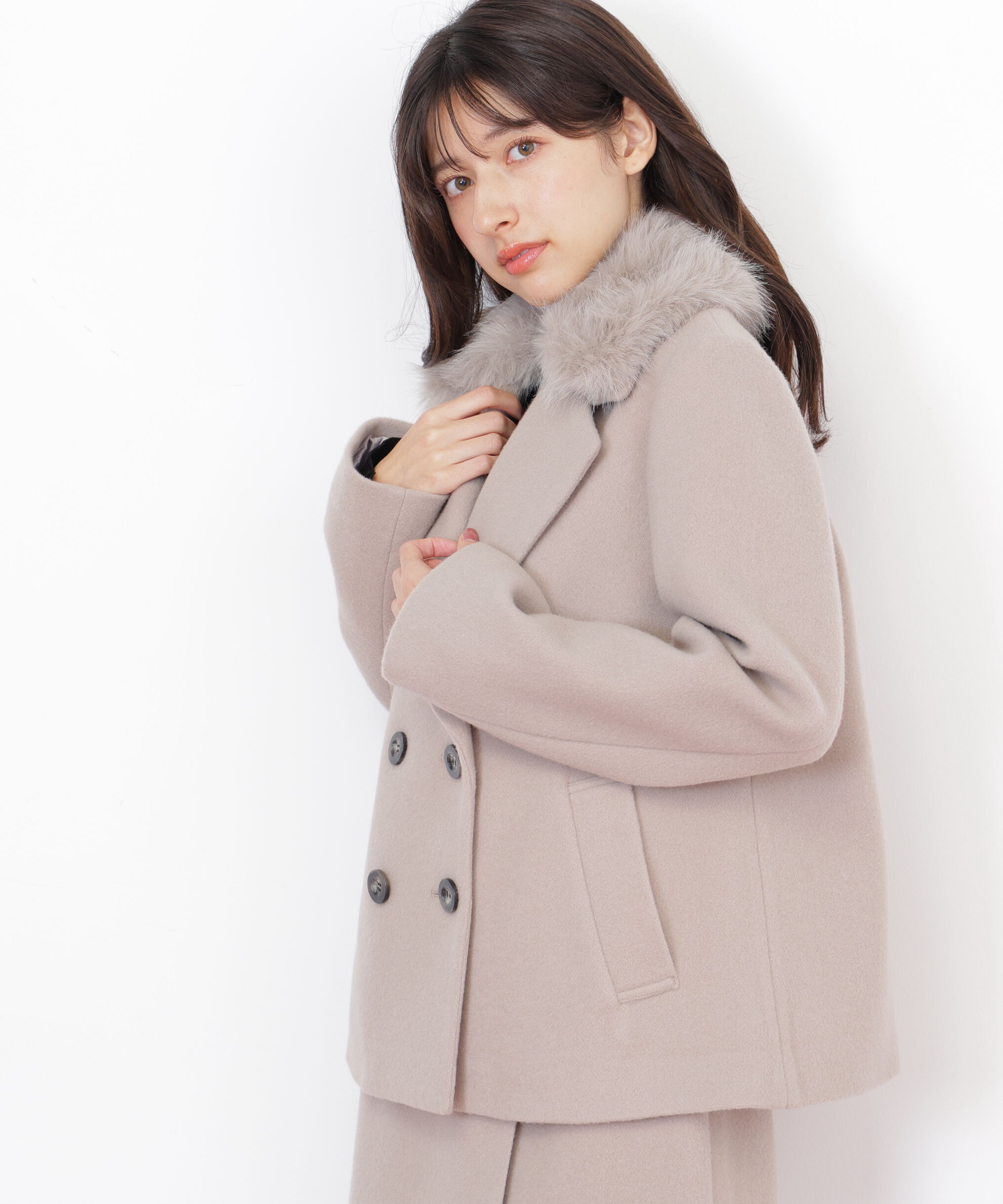  「フェイクファー衿付ジャケット」|その他|