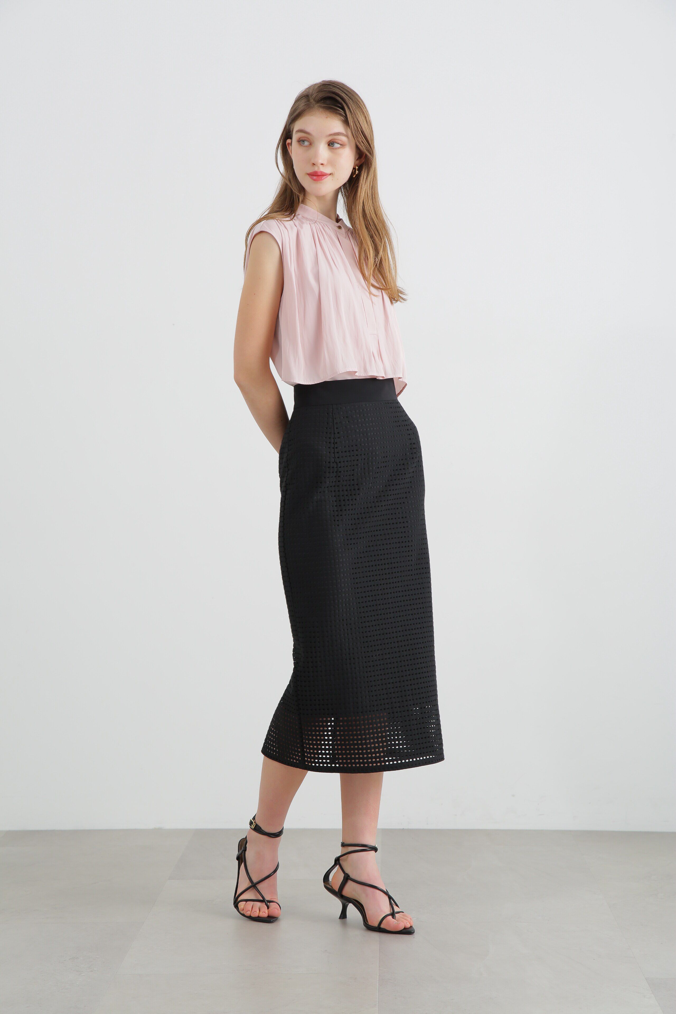  「◆ホールレースコンビタイトスカート」|スカート|