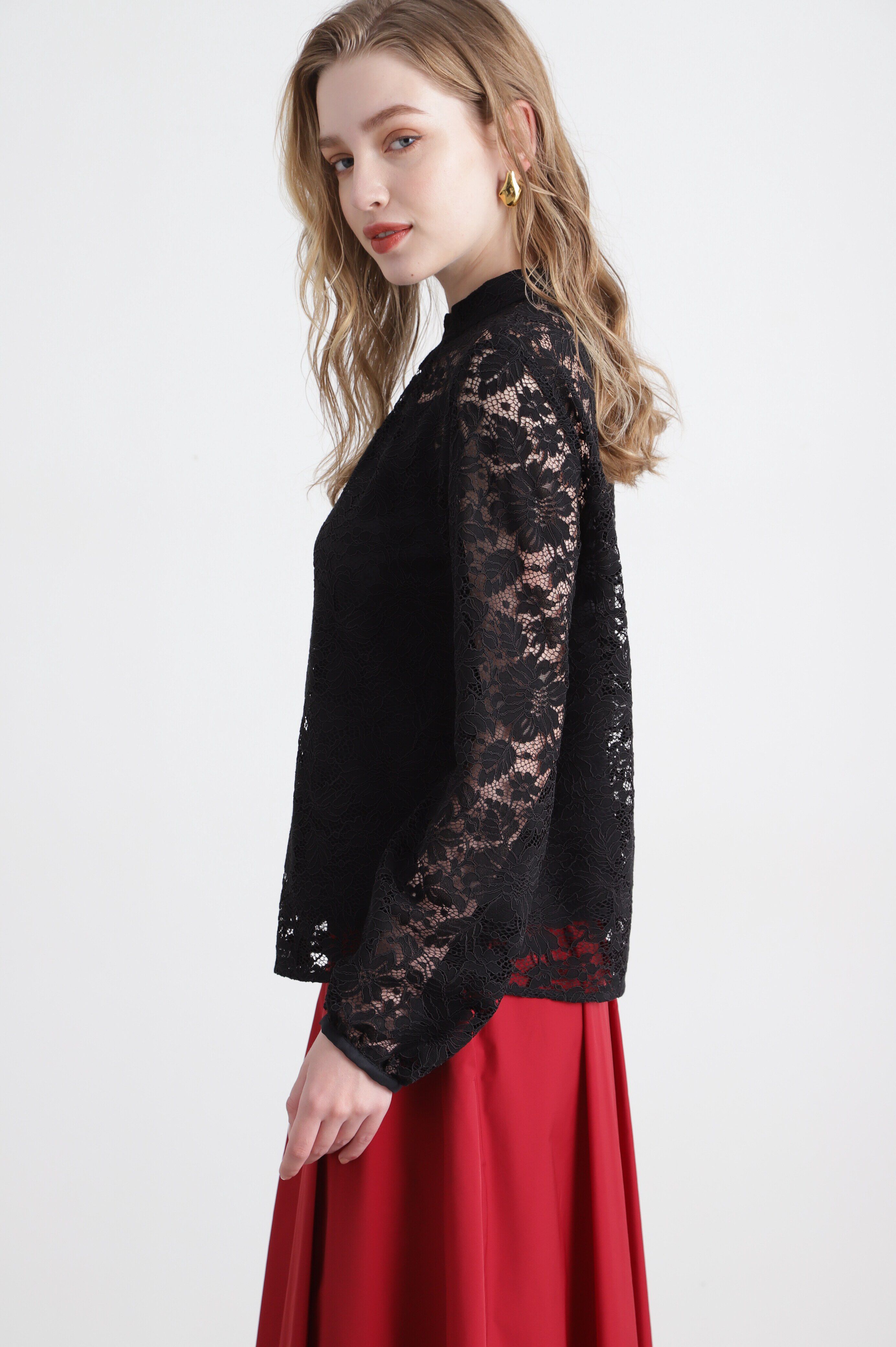  「◆コードレーススタンドブラウス」|シャツ・ブラウス|