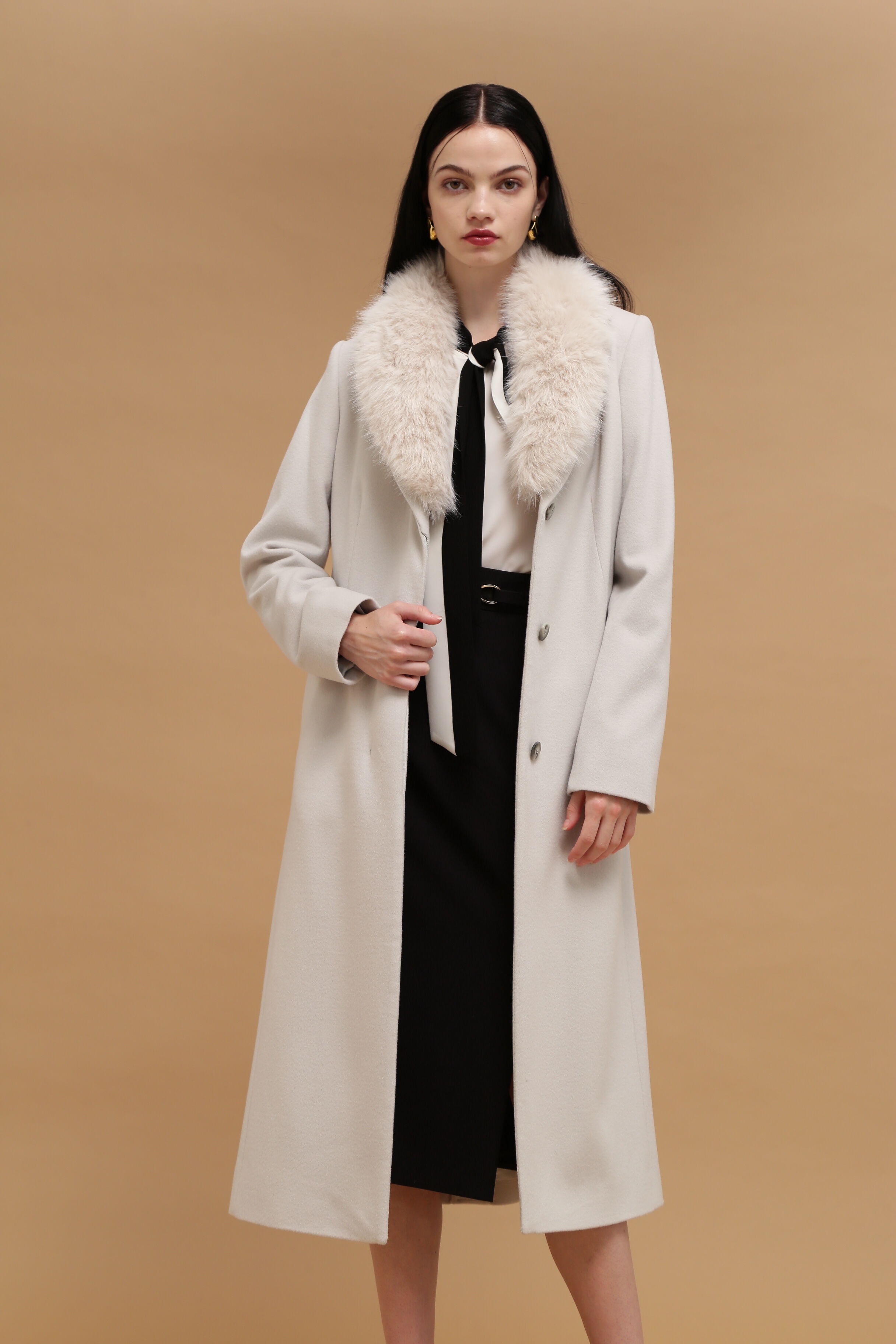  「カシミヤ混ベルテッドコート」|その他|