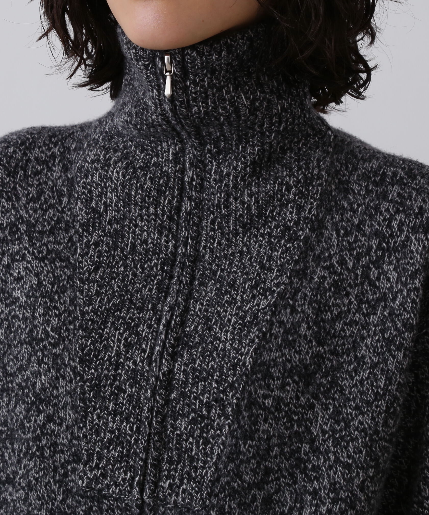 YLEVE 「YLEVE / WOOL CASHMERE MELANGE KNIT FULL ZIP PULL OVER」|ニット・セーター|