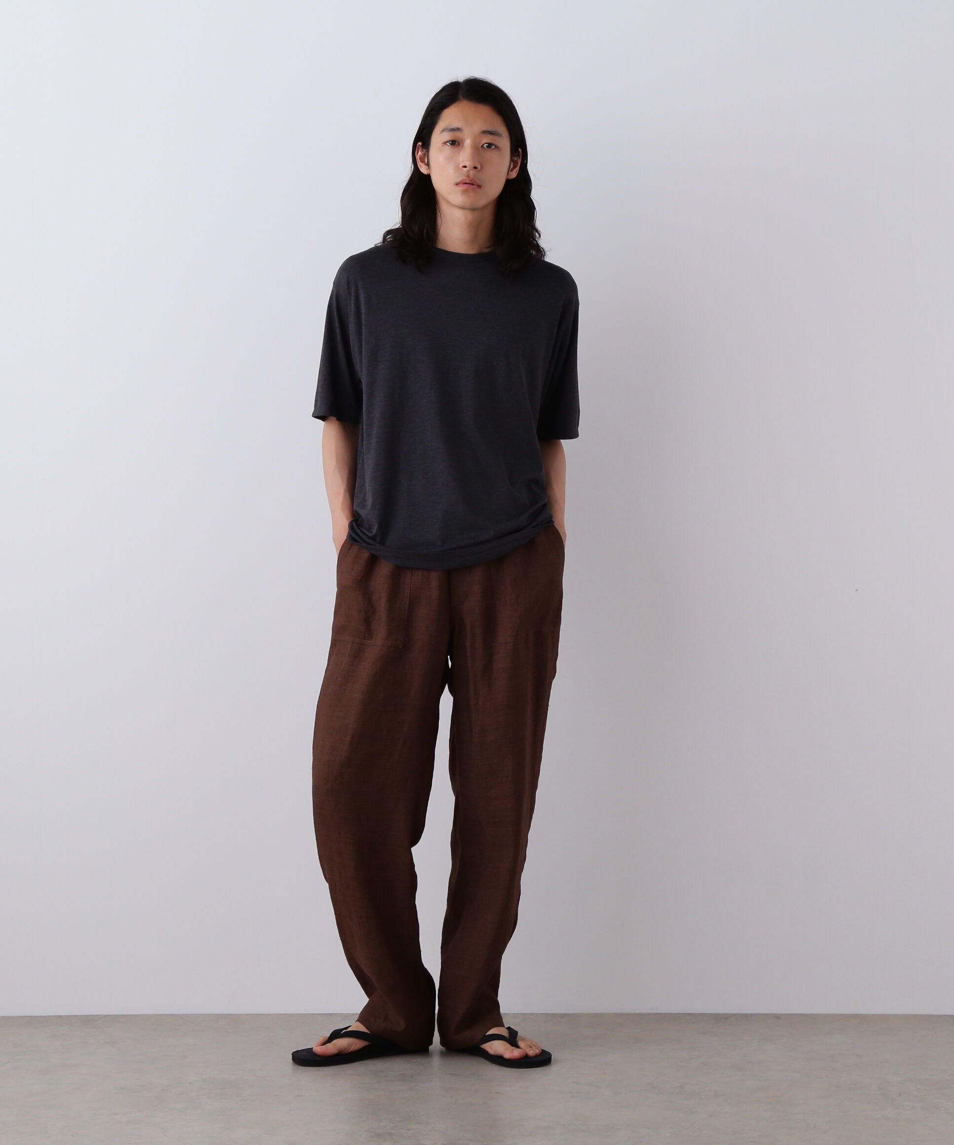 YLEVE 「YLEVE / LINEN POPLIN PANTS」|その他|ブラウン