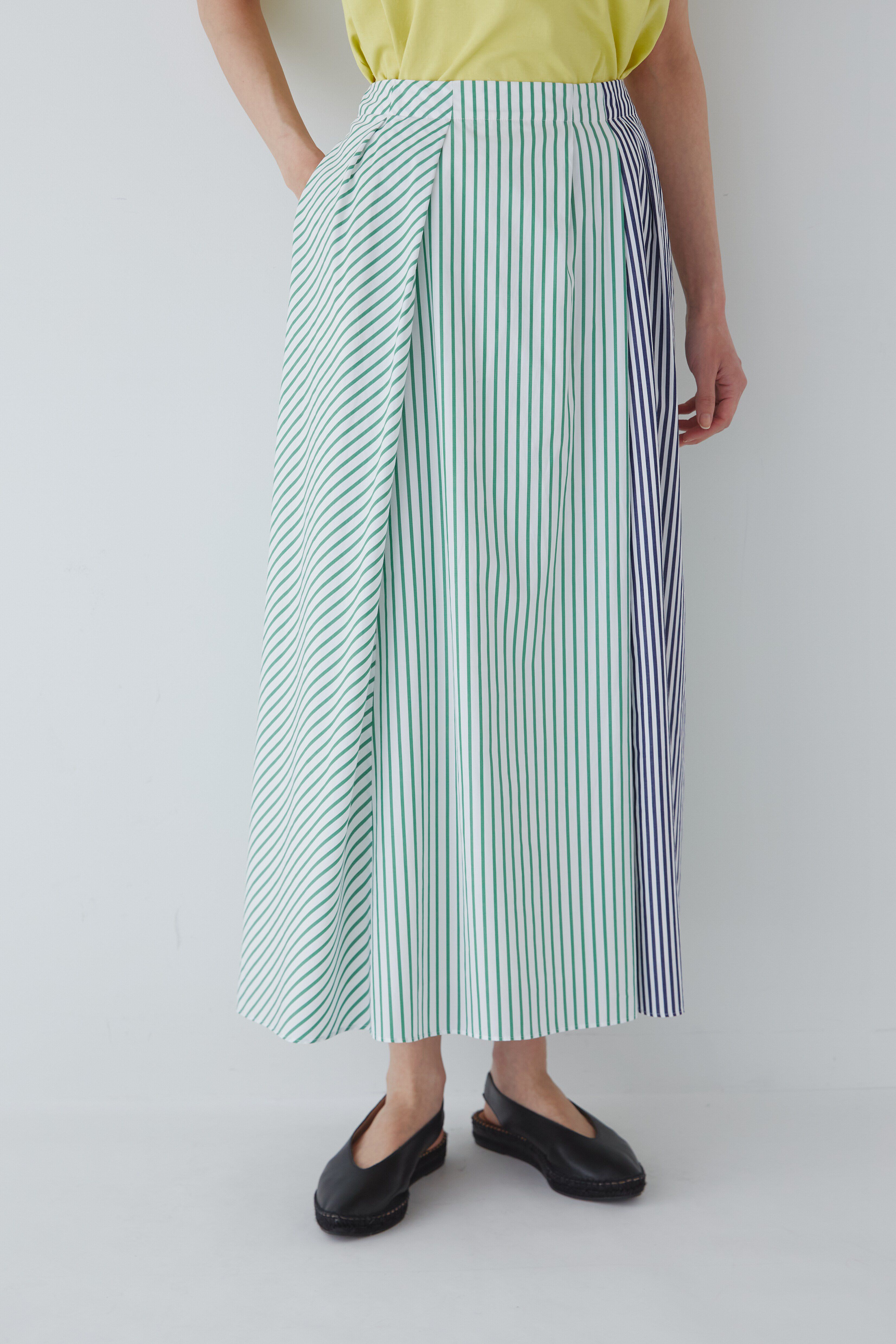  「◆バイカラーストライプスカート」|スカート|