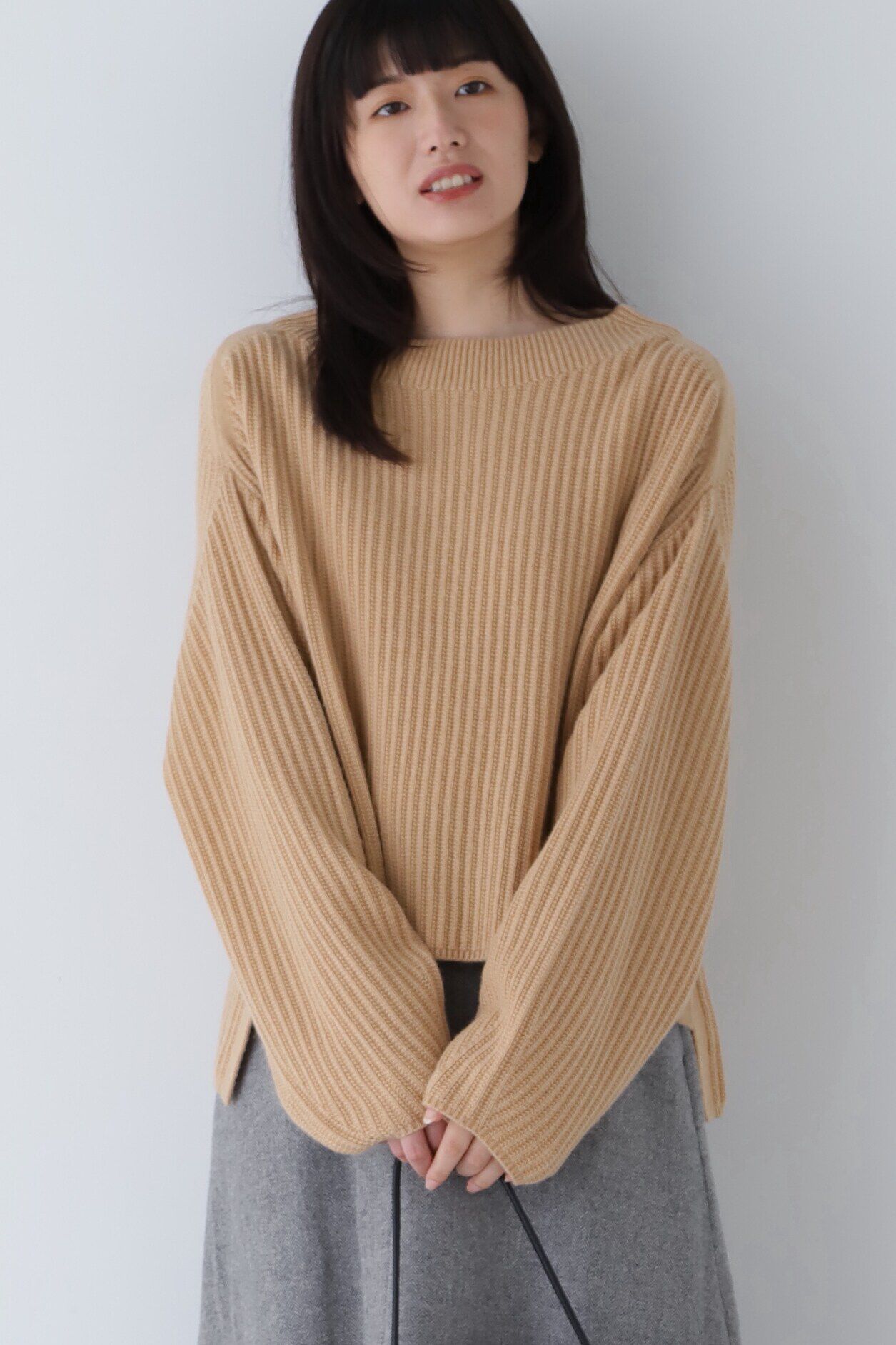  「◆ミドルゲージ地柄ニット」|ニット・セーター|ベージュ