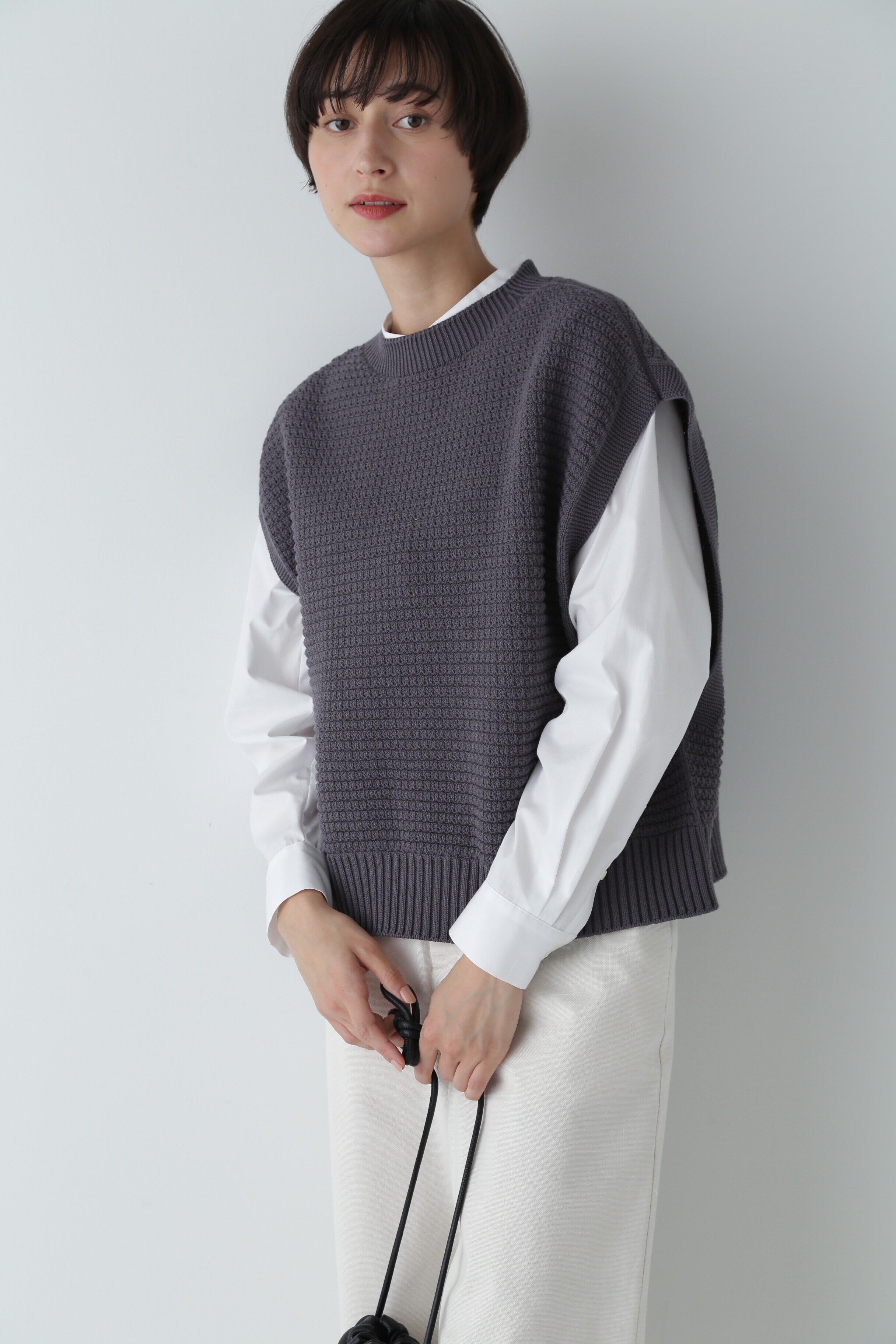  「ニットベスト」|ニット・セーター|ライトチャコ 1