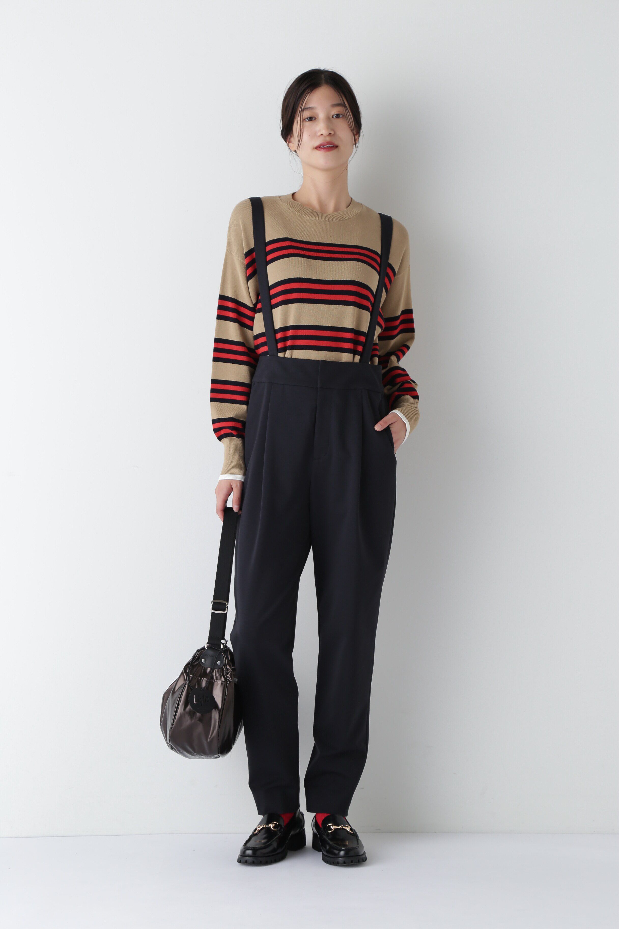  「◆オーガニックコットンランダムボーダープルオーバー」|ニット・セーター|