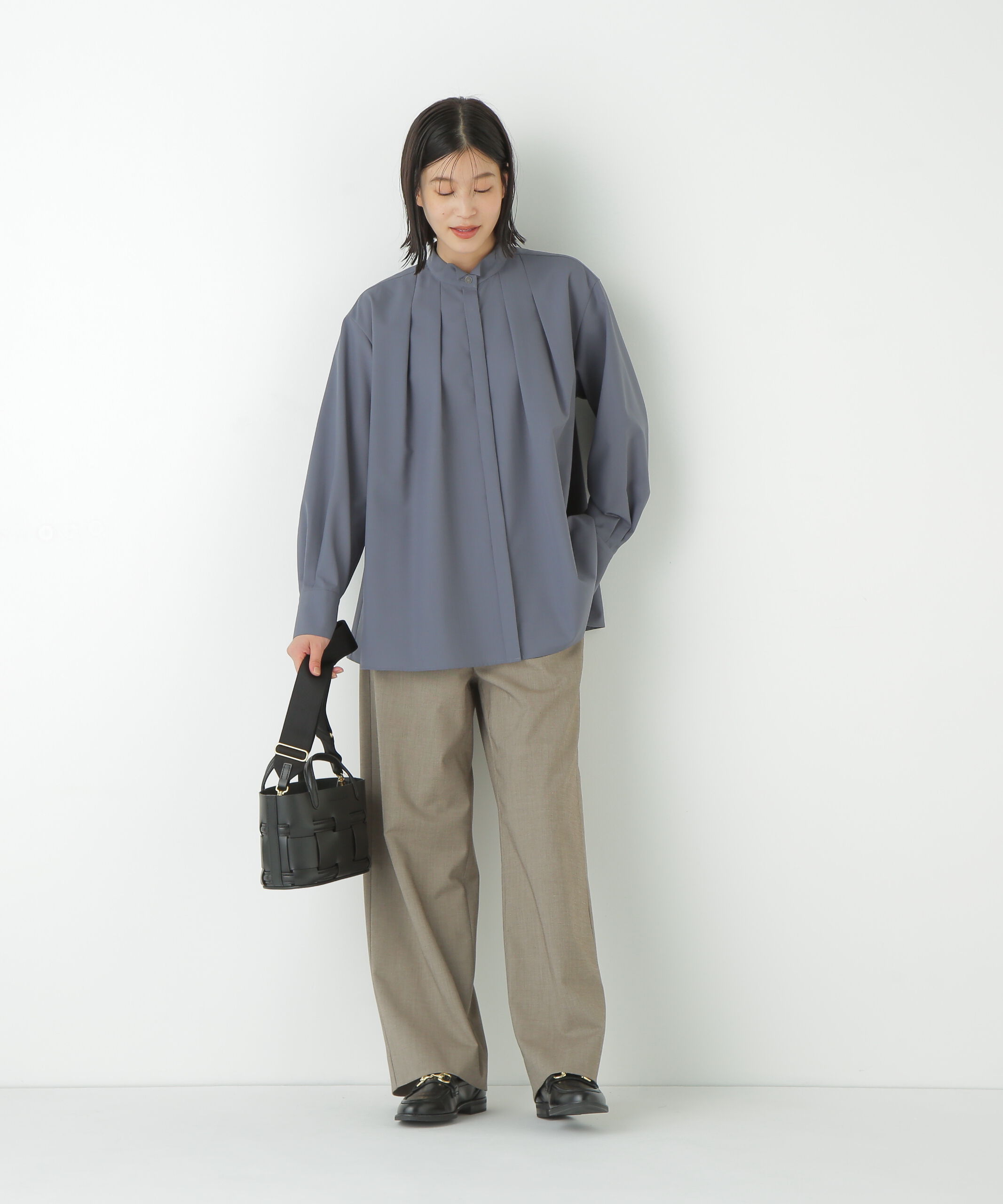  「◆強撚シャークスキンセミワイドパンツ」|その他|