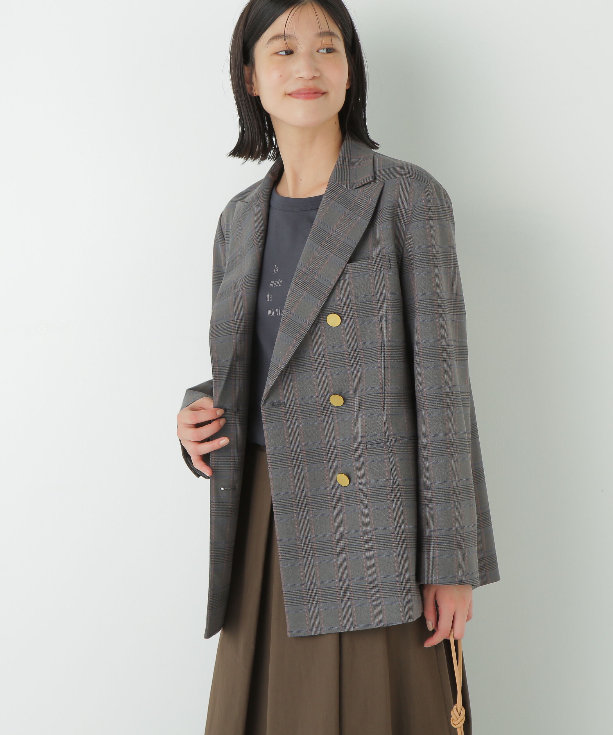  「◆強撚シャークスキンピークドラペルジャケット」|その他|グレーチェッ 3