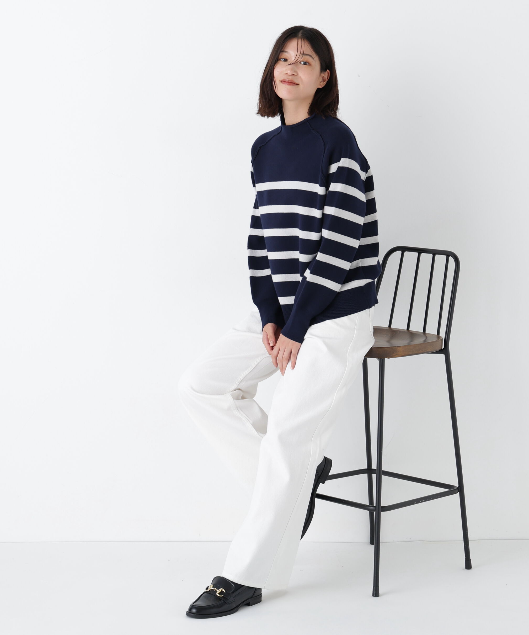  「◆ソフトデニムセミワイドパンツ」|その他|ホワイト