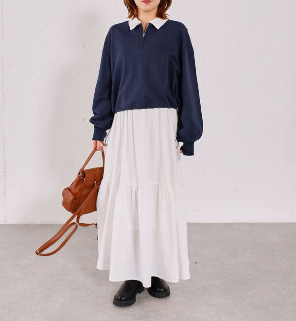 archives「ハーフＺＩＰスウェット&times;キャミワンピースＳＥＴ」|ワンピース|