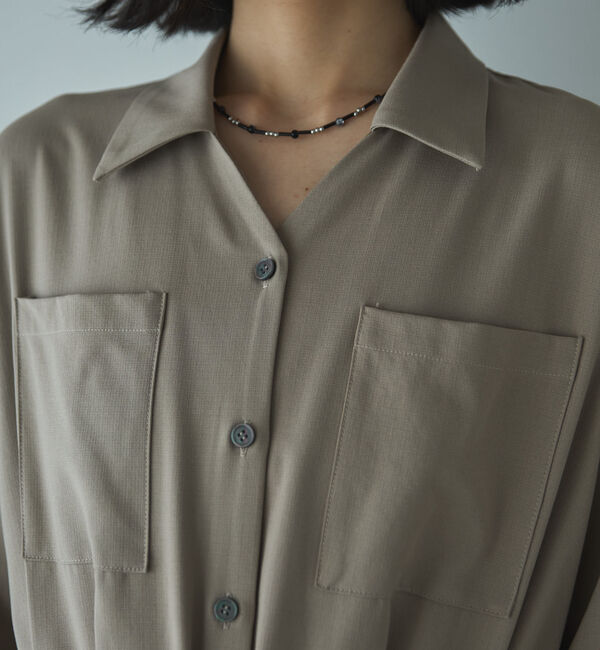 Doux archives「開襟ドロストシャツワンピース」|ワンピース|