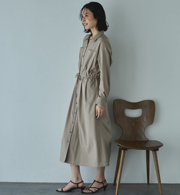 Doux archives「開襟ドロストシャツワンピース」|ワンピース|