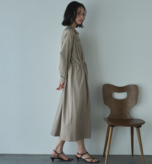 Doux archives「開襟ドロストシャツワンピース」|ワンピース|