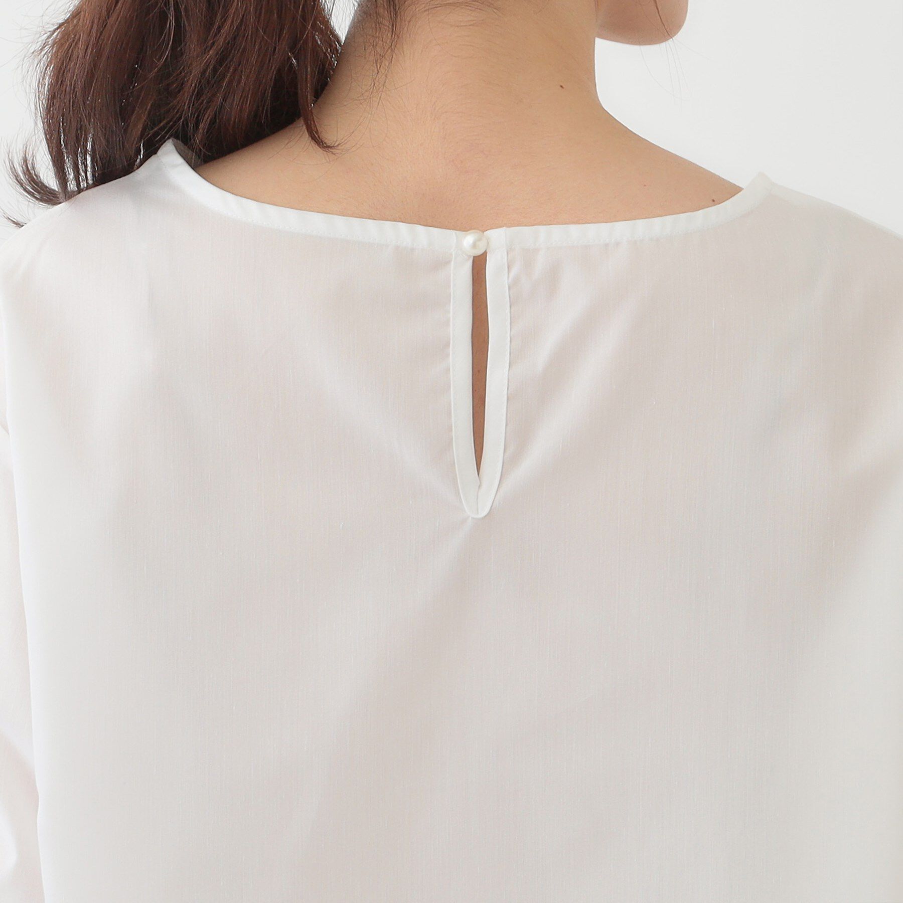 SHOO･LA･RUE「【洗える/S-LL/2点セット】透かし柄ベスト+ブラウス」|ニット・セーター|