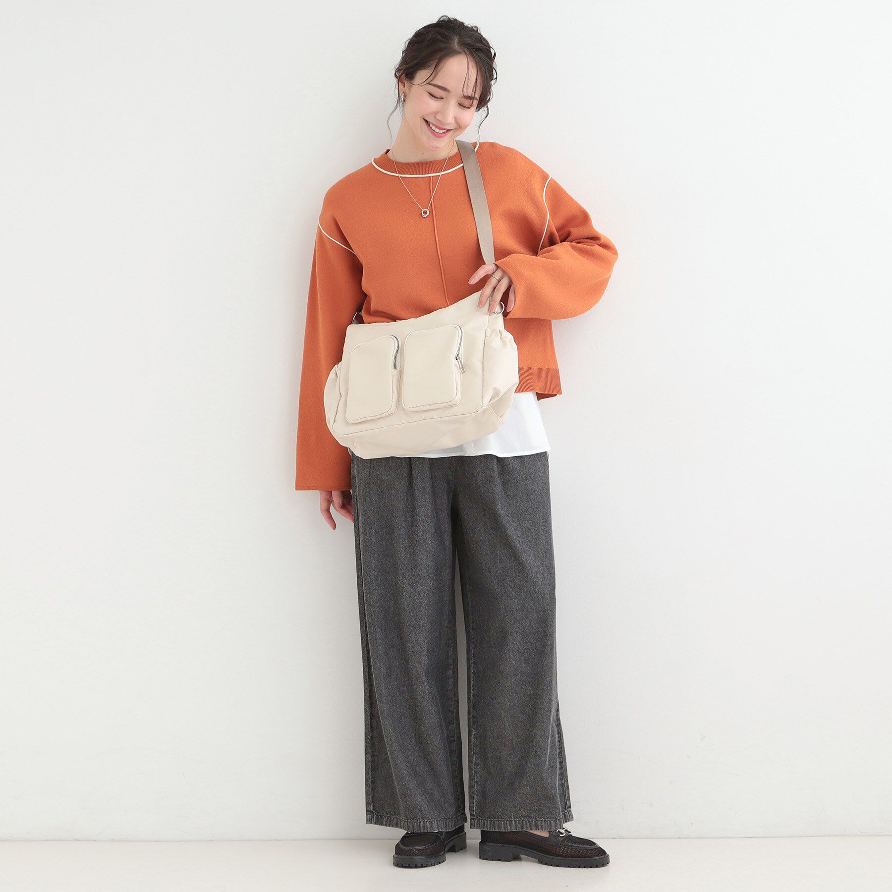 SHOO･LA･RUE「【撥水】ダブルポケットショルダーバッグ」|ショルダー・メッセンジャー|