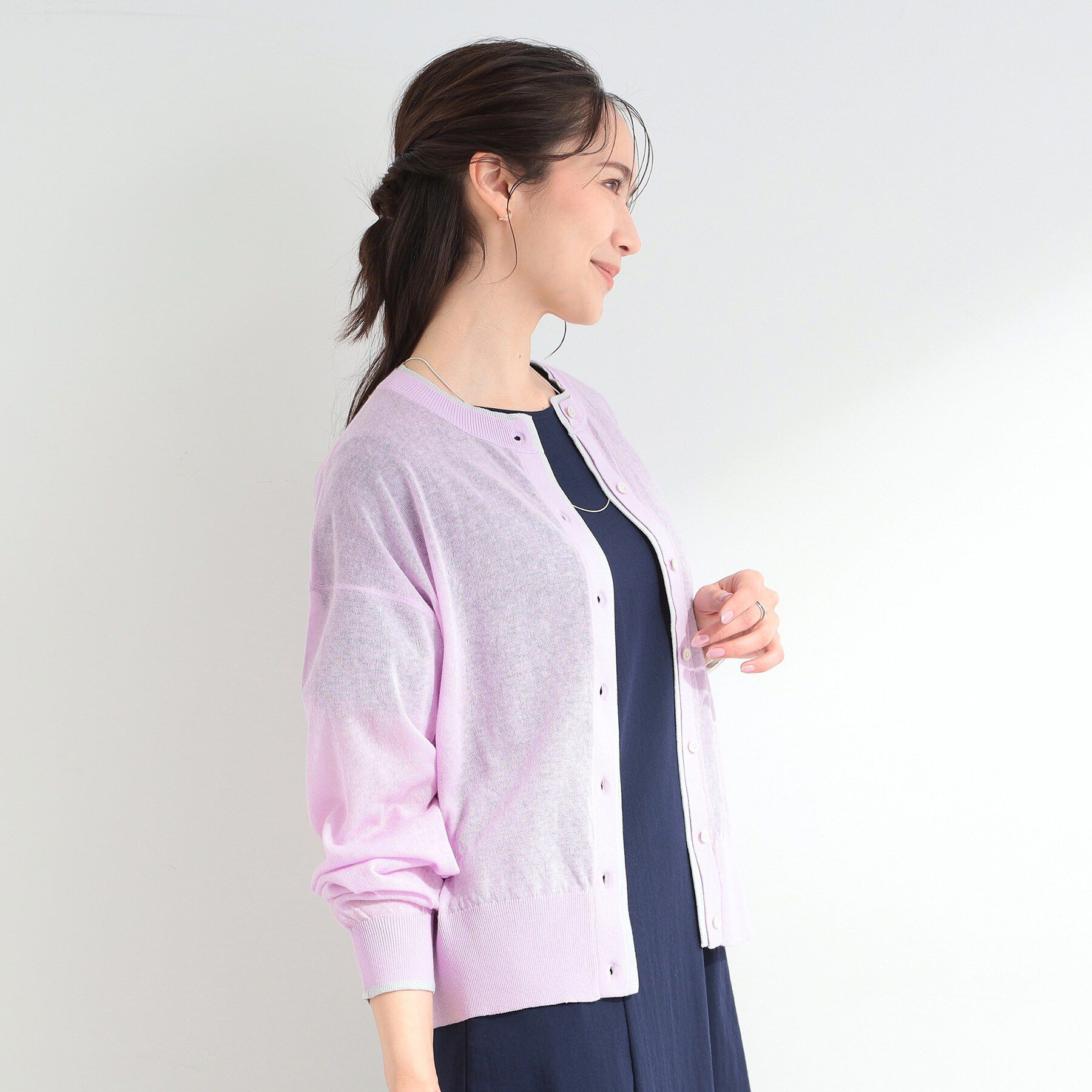 SHOO･LA･RUE「レイヤード風配色カーディガン」|カーディガン|