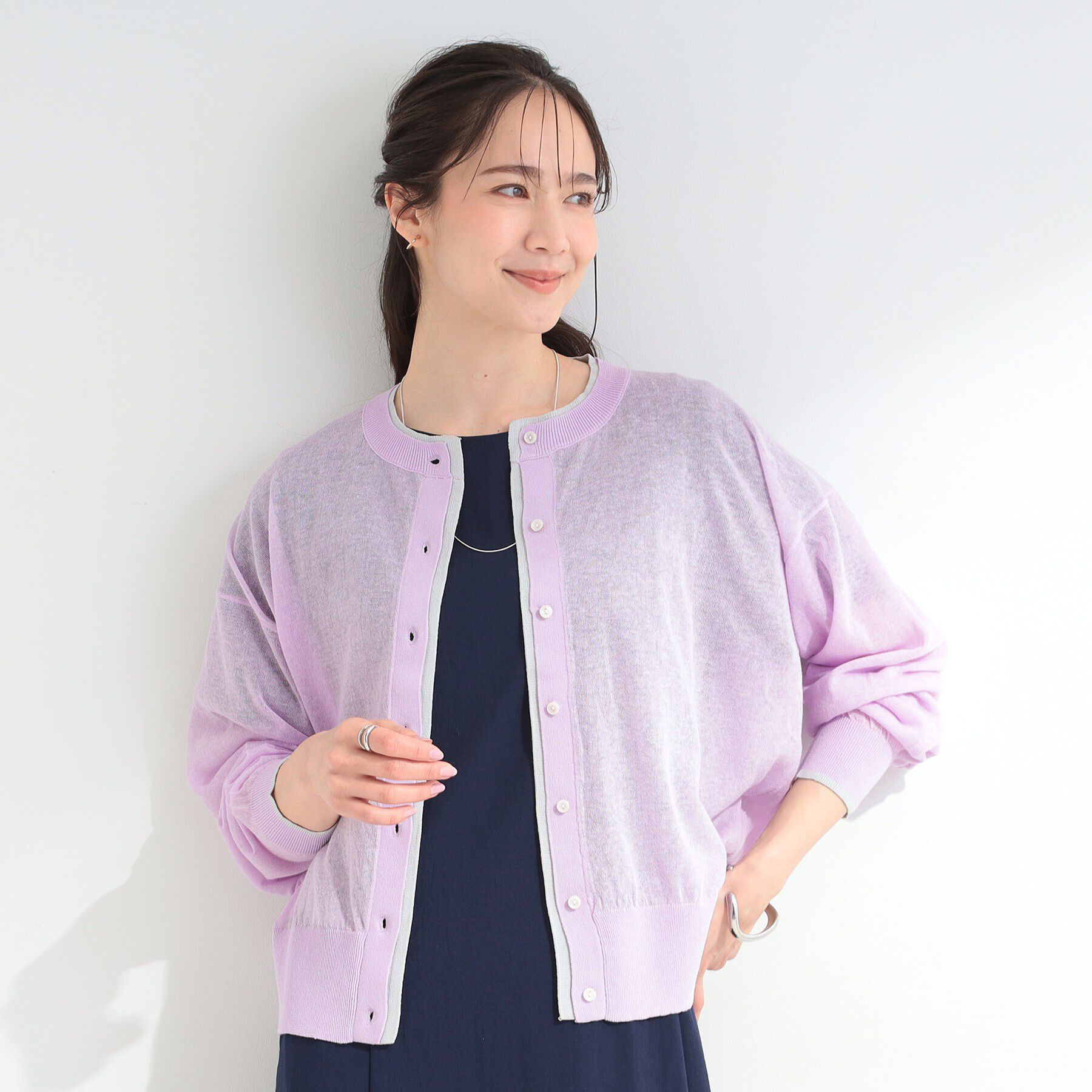 SHOO･LA･RUE「レイヤード風配色カーディガン」|カーディガン|