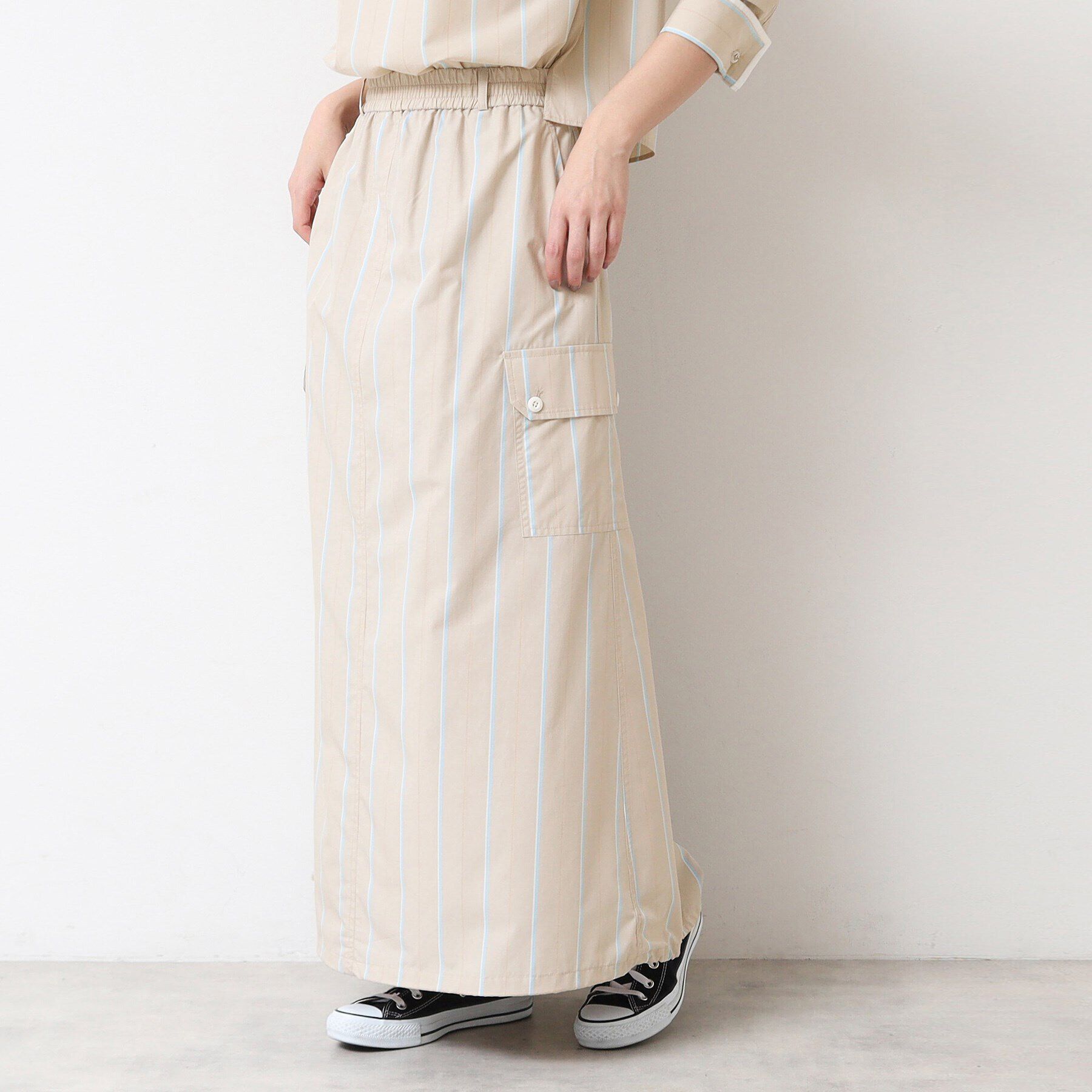 Dessin「【洗える・ウエストゴム】スピンドル付ストライプスカート（S～L）」|スカート|