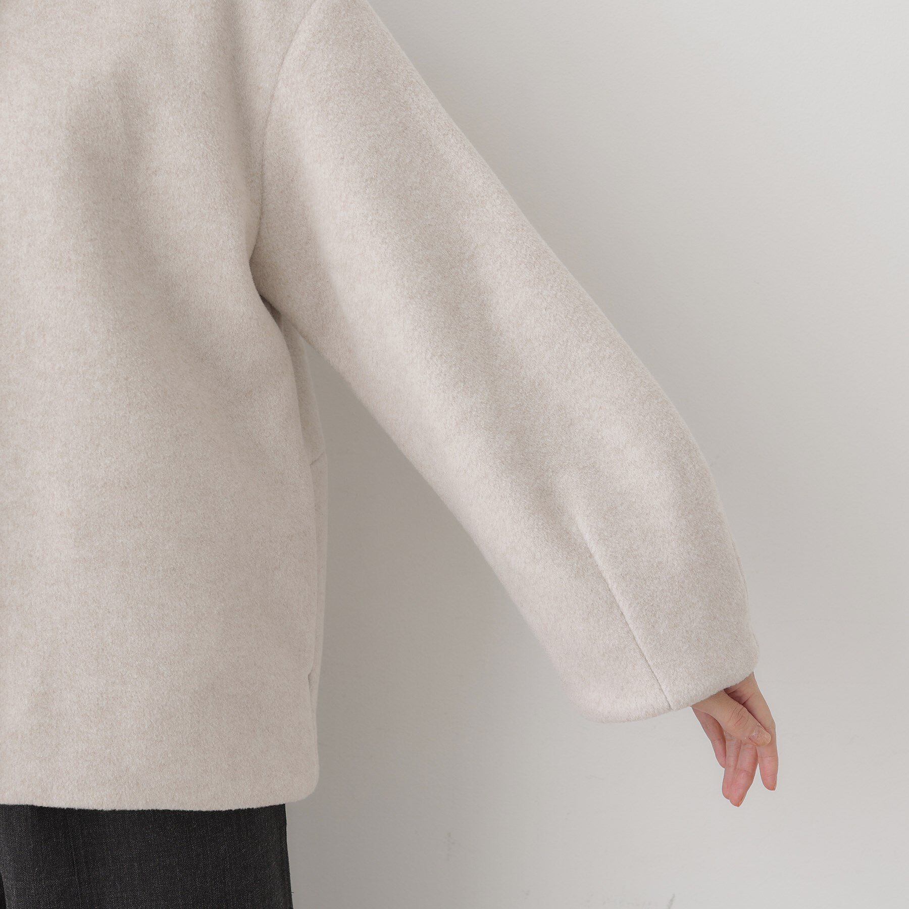 Dessin「メランジ起毛ジャケット」|ノーカラーコート|