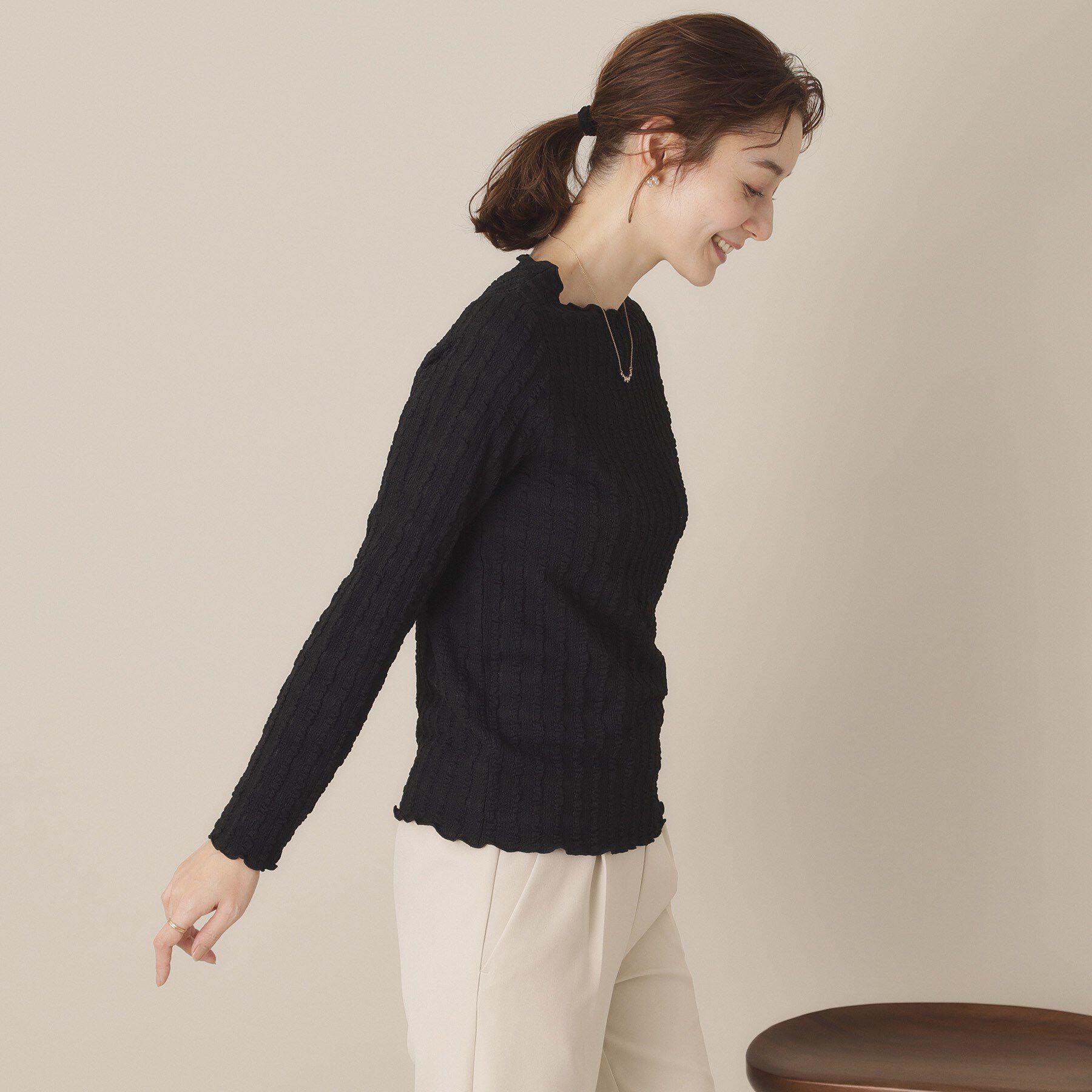 ITS&rsquo;DEMO「【手洗い可】ふくれジャカードプルオーバー」|Tシャツ・カットソー|