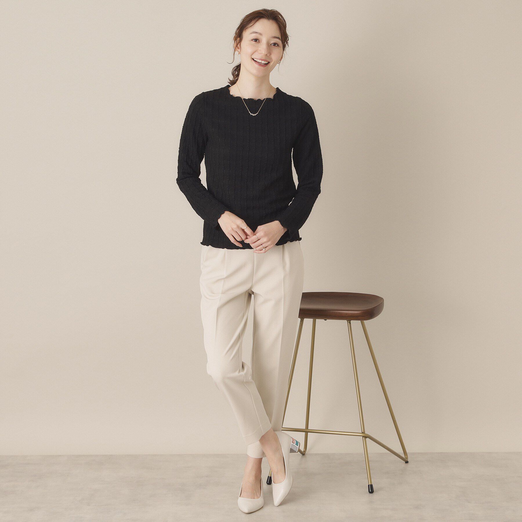 ITS&rsquo;DEMO「【手洗い可】ふくれジャカードプルオーバー」|Tシャツ・カットソー|