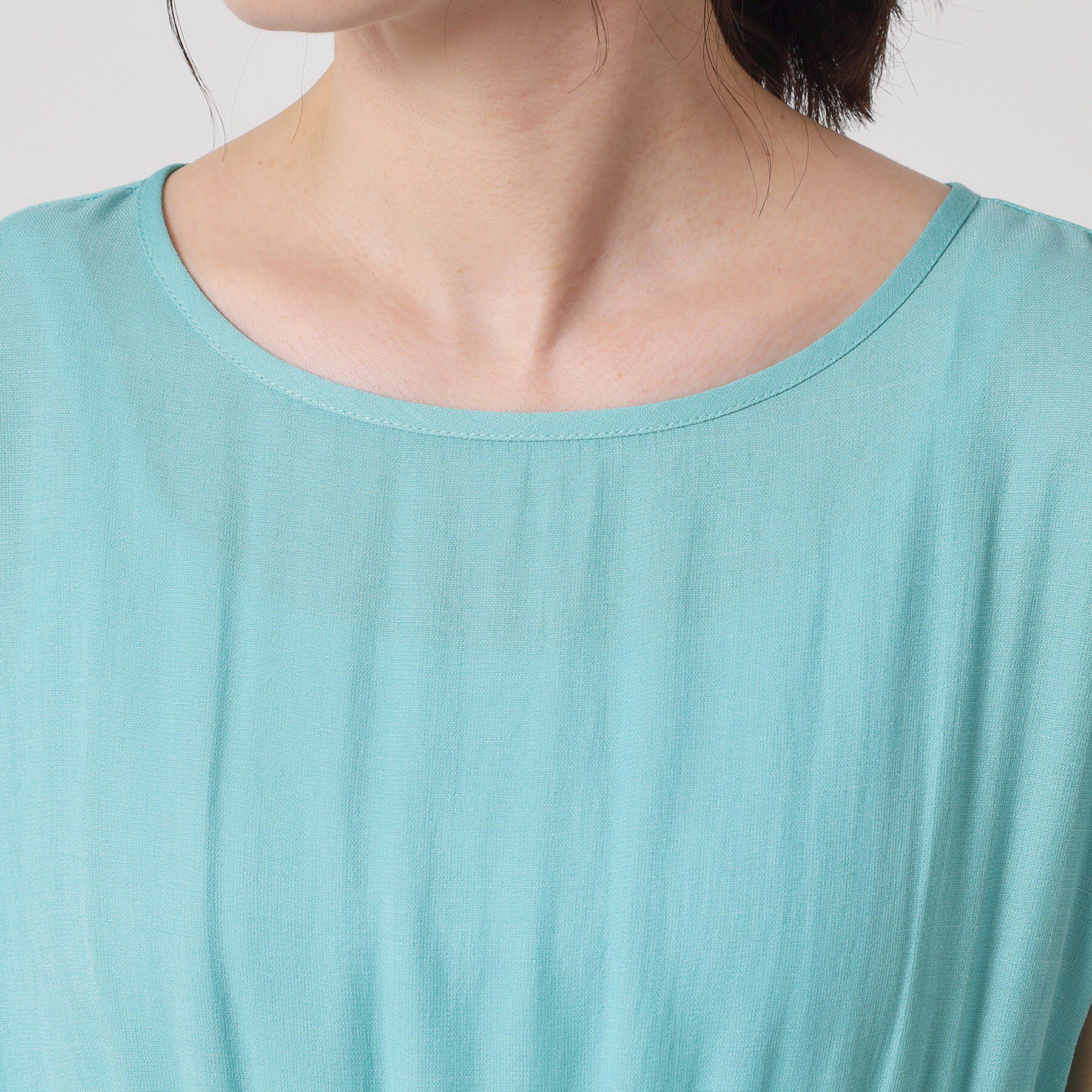 ITS&rsquo;DEMO「【さらりタッチ／手洗い可】強撚スラブブラウジングワンピース」|ワンピース|