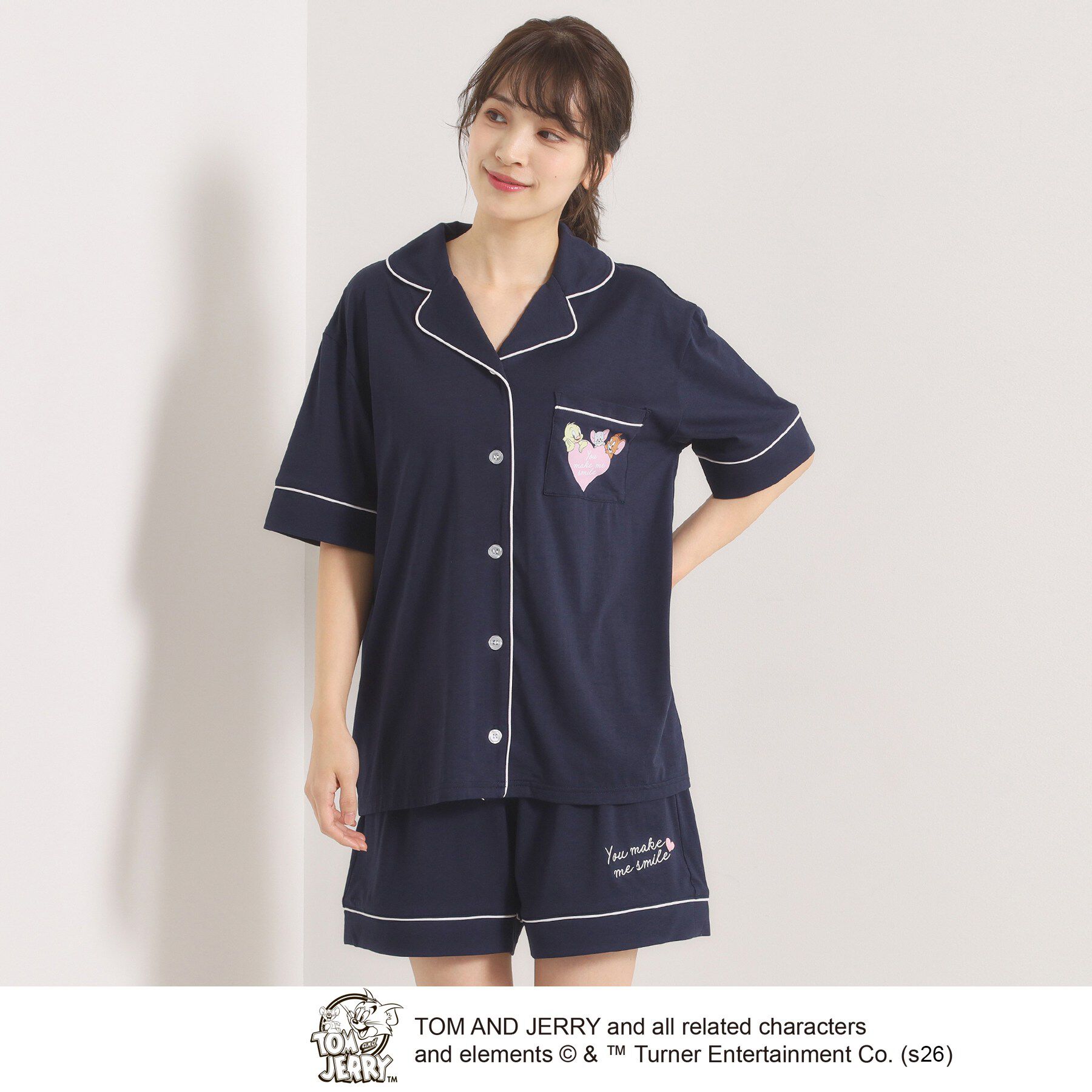 ITS&rsquo;DEMO「TOM AND JERRY パジャマ」|ルームウェア|ネイビー(094)
