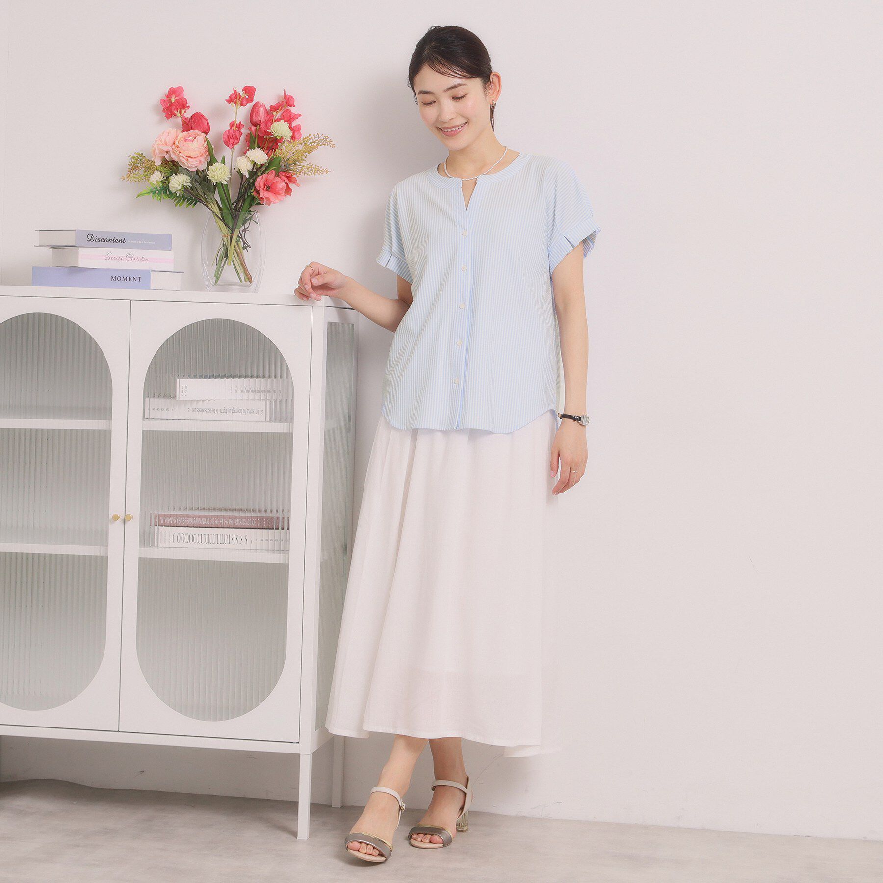 ITS&rsquo;DEMO「【洗濯機OK】カットサッカー前開きトップス」|Tシャツ・カットソー|