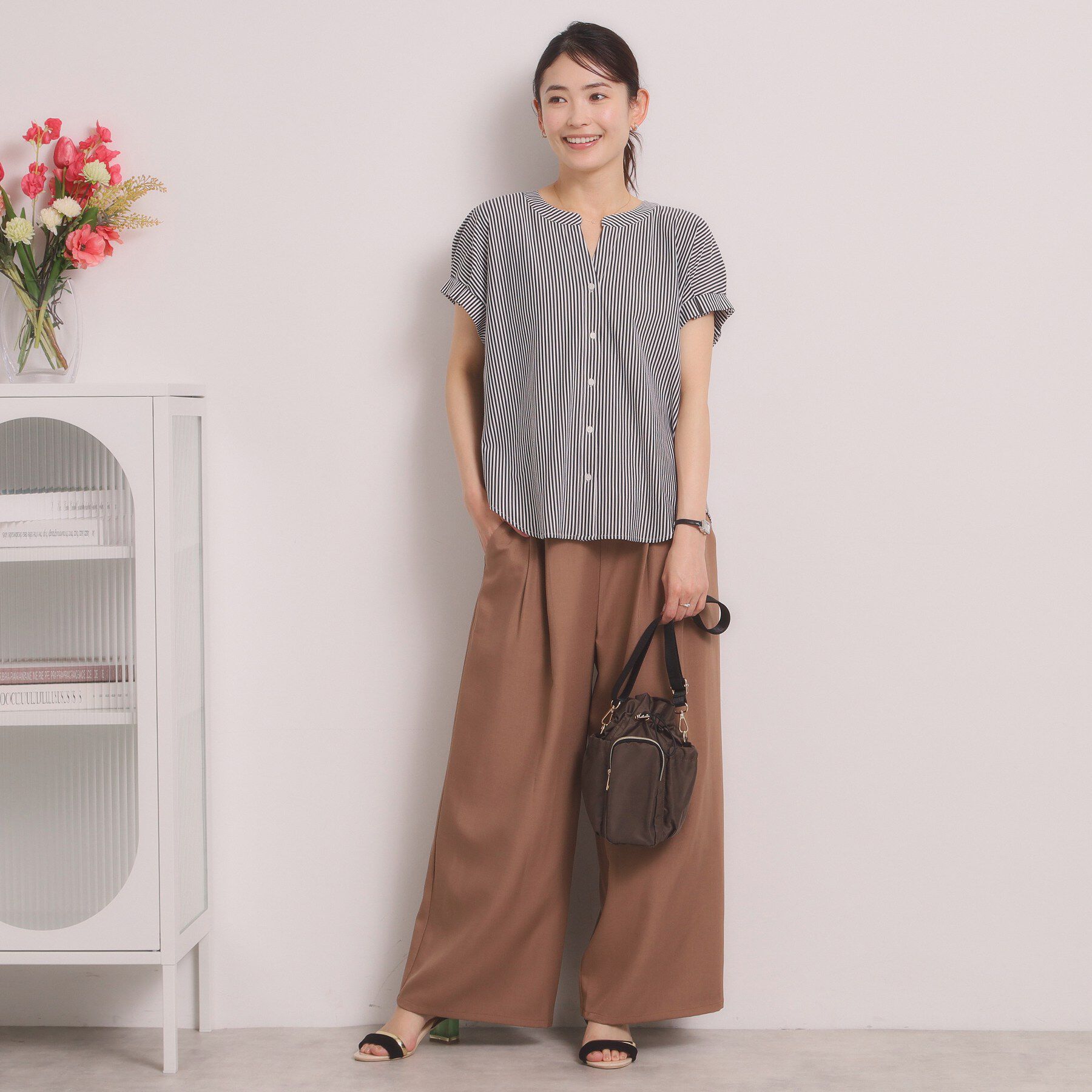 ITS&rsquo;DEMO「【洗濯機OK】カットサッカー前開きトップス」|Tシャツ・カットソー|