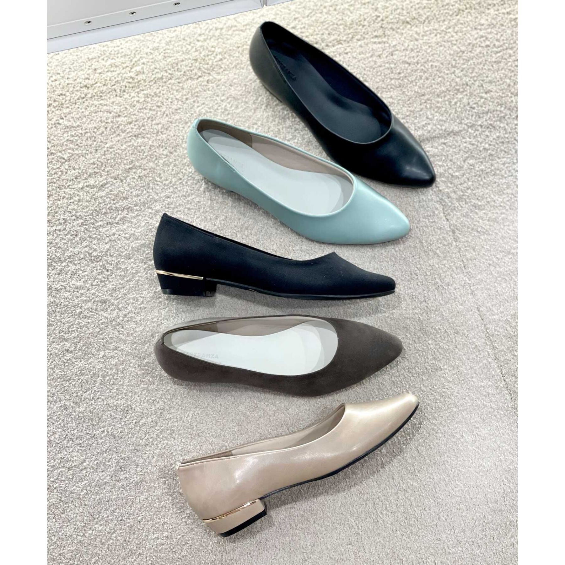 ESPERANZA「《定番》晴雨兼用クッションフラットパンプス」|パンプス|