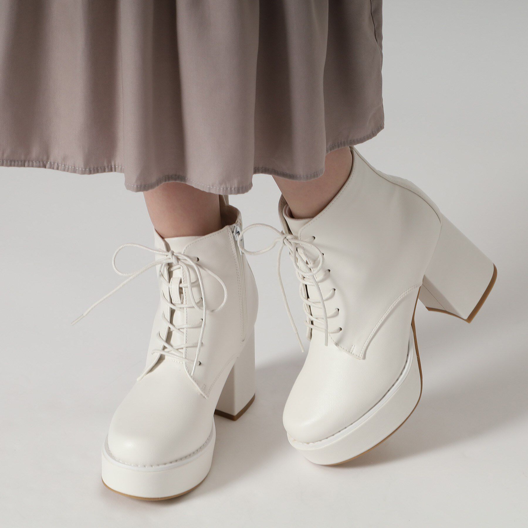 csT&P「厚底レースアップブーツ」|ショートブーツ|