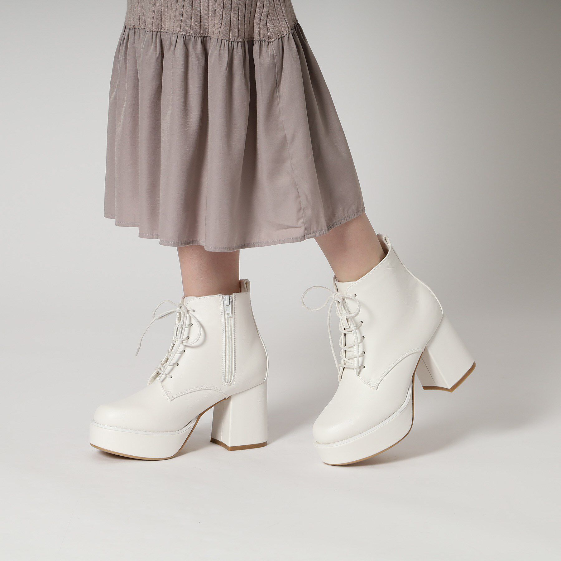 csT&P「厚底レースアップブーツ」|ショートブーツ|