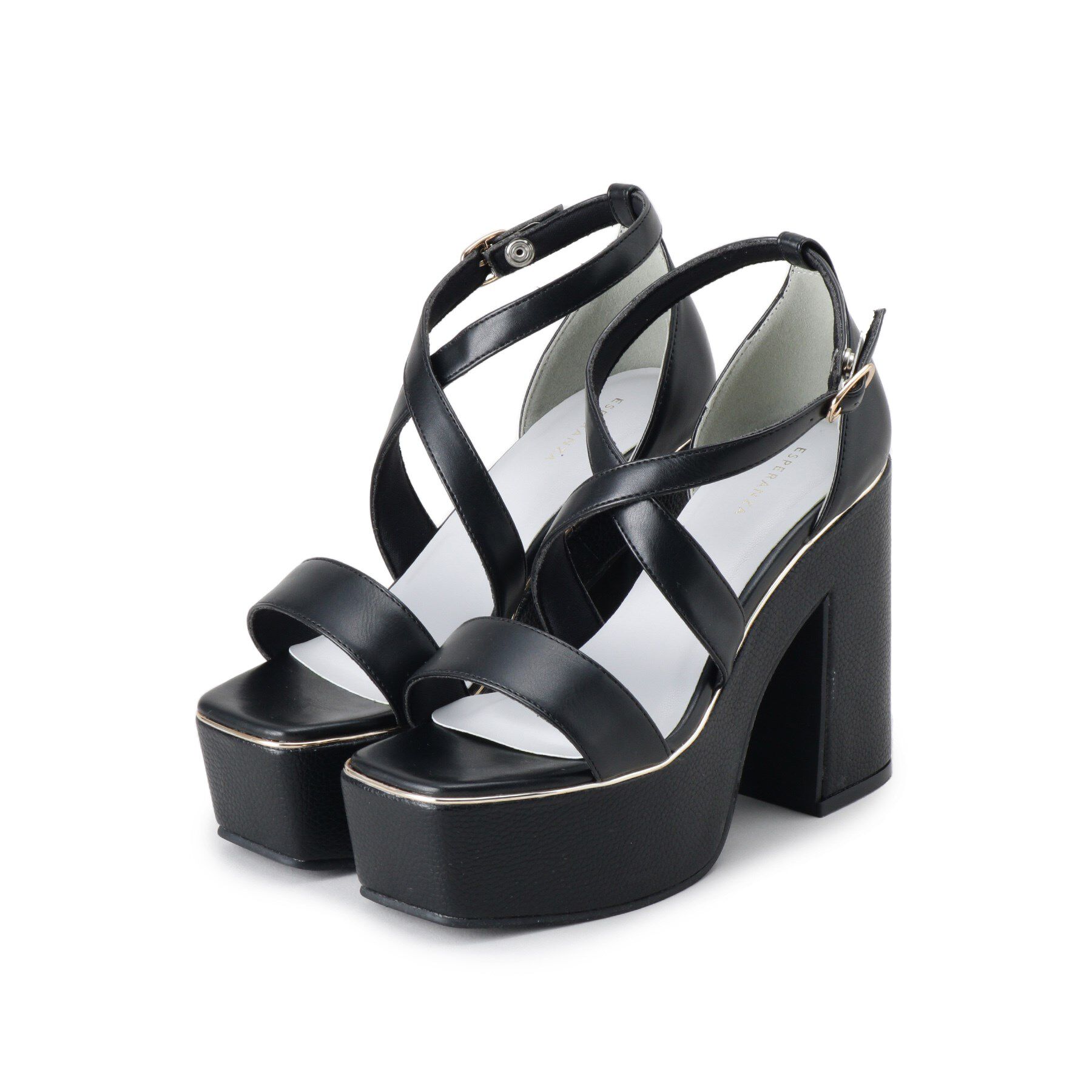 ESPERANZA「【ラク盛り／サンダル】リピーター続出／脚長美脚　クロスストラップサンダル」|サンダル|