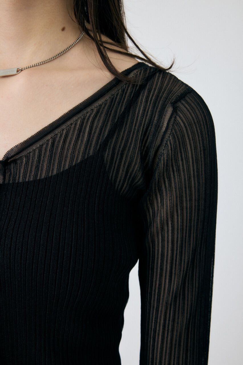 MOUSSY「FRONT TIE シアーカーディガン」|カーディガン|