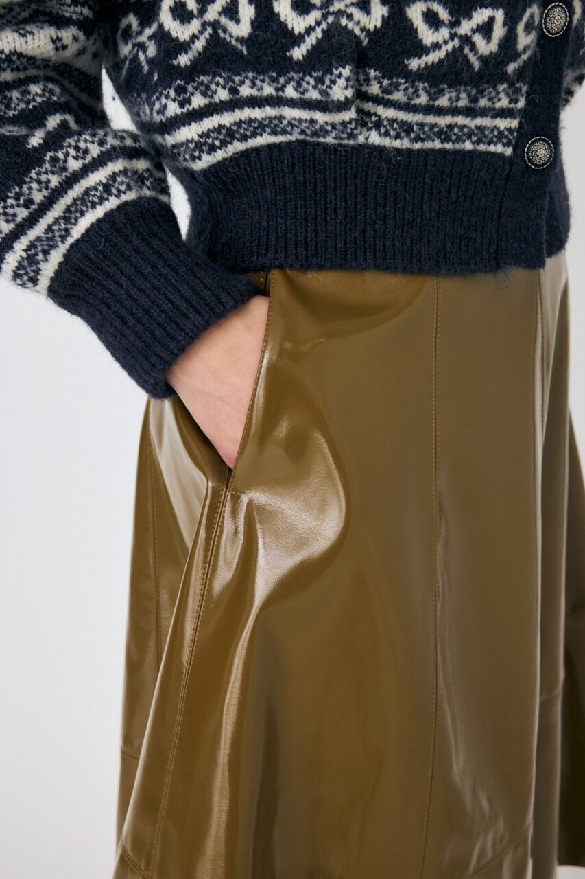 MOUSSY「F/LEATHER フレアスカート」|スカート|