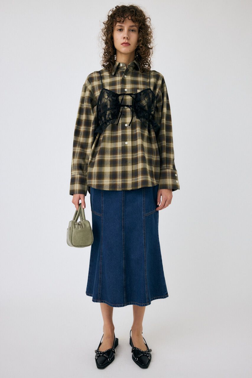 MOUSSY「LACY BUSTIER レイヤードシャツ」|シャツ・ブラウス|