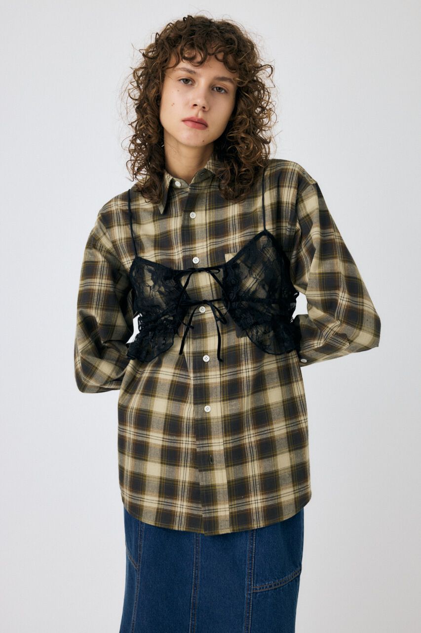 MOUSSY「LACY BUSTIER レイヤードシャツ」|シャツ・ブラウス|