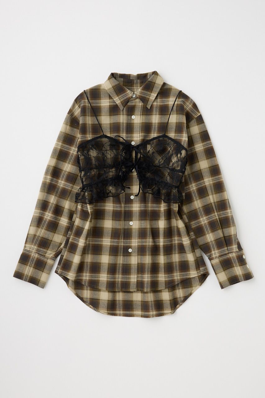 MOUSSY「LACY BUSTIER レイヤードシャツ」|シャツ・ブラウス|