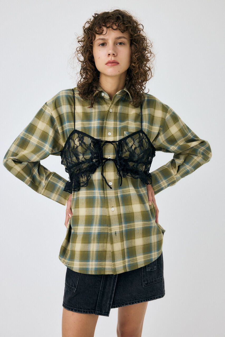 MOUSSY「LACY BUSTIER レイヤードシャツ」|シャツ・ブラウス|柄KHA5