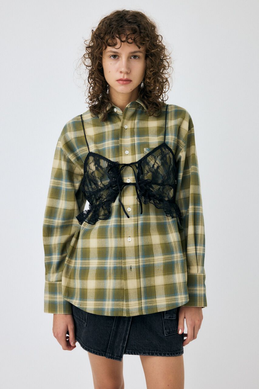 MOUSSY「LACY BUSTIER レイヤードシャツ」|シャツ・ブラウス|
