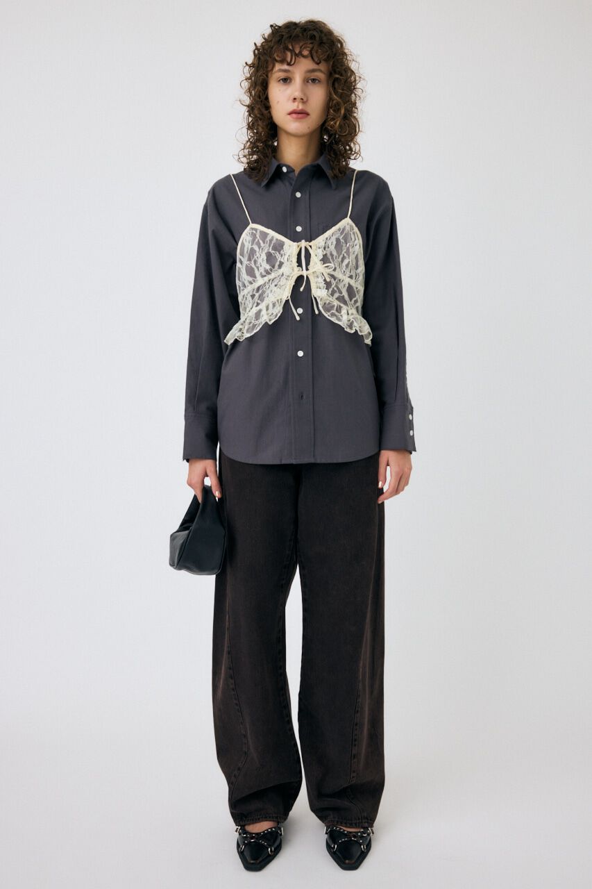 MOUSSY「LACY BUSTIER レイヤードシャツ」|シャツ・ブラウス|