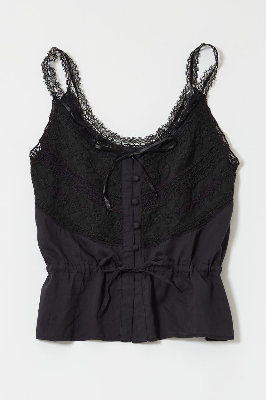 MOUSSY「LACE CAMI トップス」|キャミソール|BLK