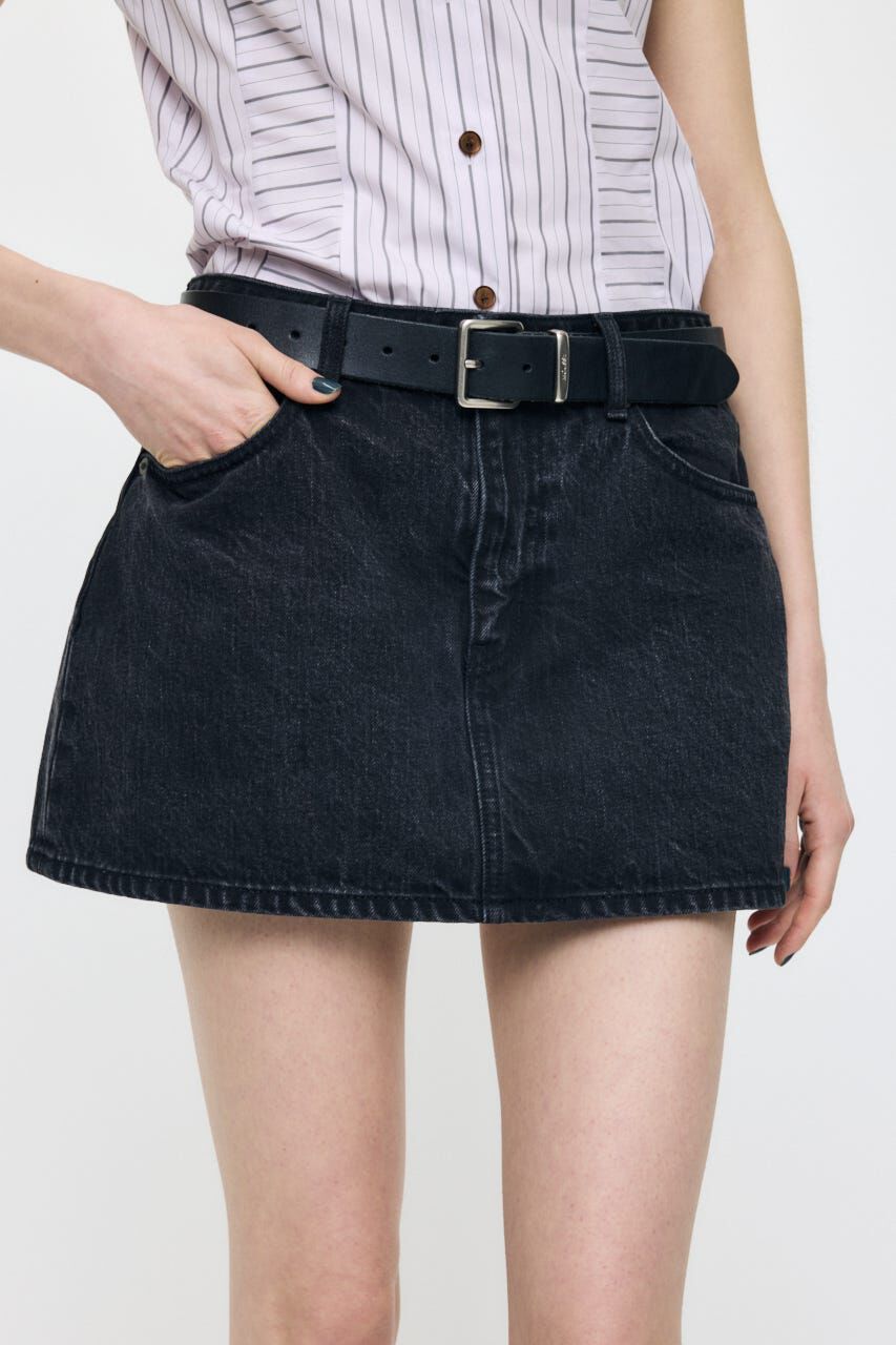 MOUSSY「LOW SLUNG MINI スコート」|デニム|